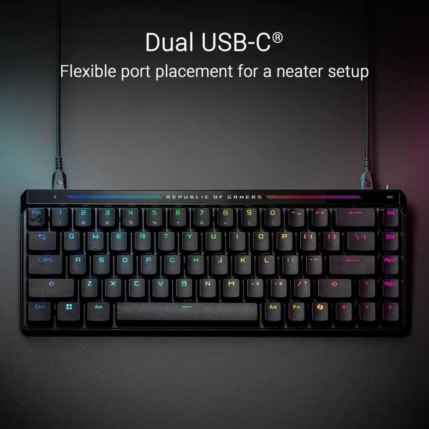 Клавіатура ASUS ROG Falchion Ace HFX Magnetic Switches, USB-A, EN, RGB, чорний (90MP03VE-BKUA20) Б/в