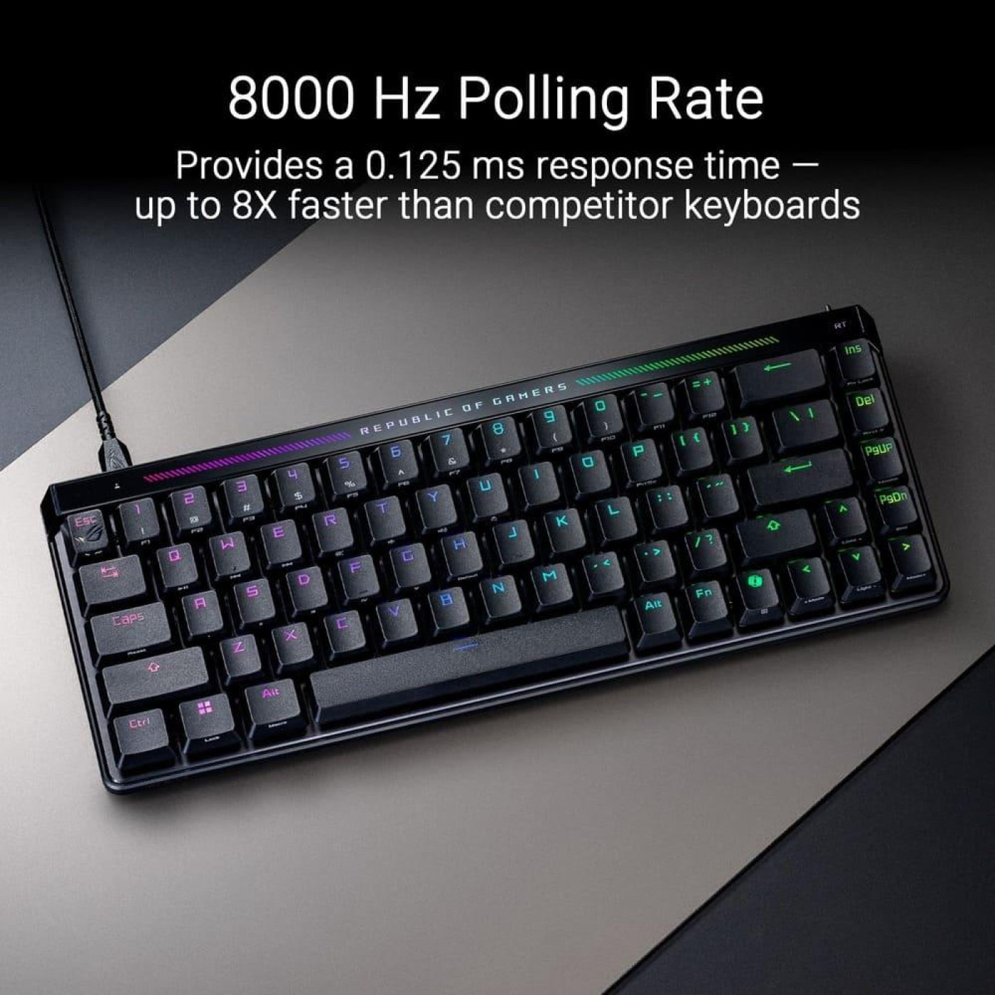 Клавіатура ASUS ROG Falchion Ace HFX Magnetic Switches, USB-A, EN, RGB, чорний (90MP03VE-BKUA20) Б/в