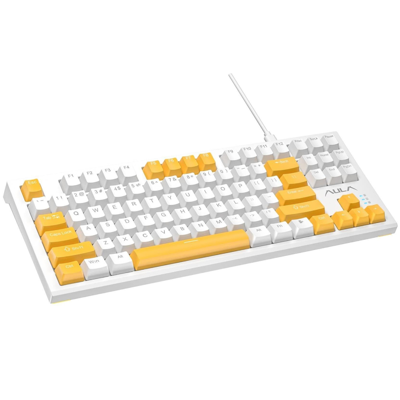 Клавиатура Aula F3032 White plus 21 Yellow keys KRGD Brown EN/UA (6948391201757)