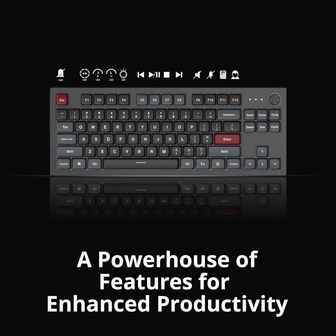 Клавіатура MONTECH MKey TKL Brown Switch Darkness (MK87DB)