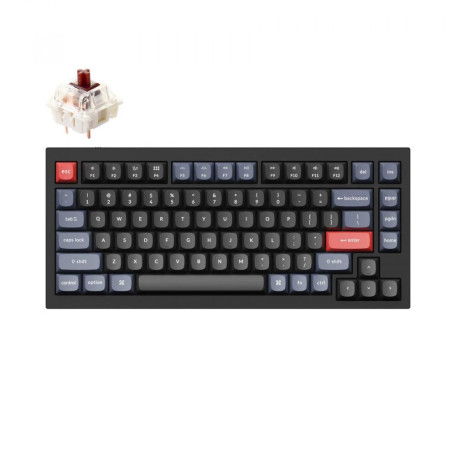 Клавіатура Keychron Q1 QMK HotSwappable Gateron Phantom Brown RGB Knob Black (Q1M3_KEYCHRON)