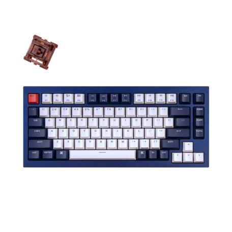 Клавіатура Keychron Q1 QMK HotSwappable Gateron Phantom Brown RGB Knob Navy (Q1O3_KEYCHRON)