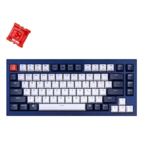 Клавіатура Keychron Q1 QMK HotSwappable Gateron Phantom Red RGB Knob Navy (Q1O1_KEYCHRON)