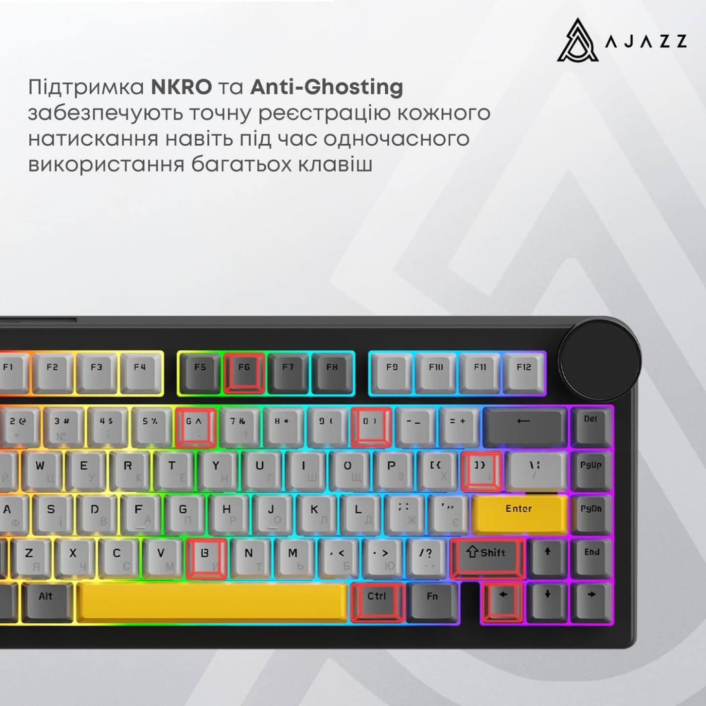 Клавіатура Ajazz AK820 V2 Coconut Flake Switch (AK820-V2-CF-PWB)