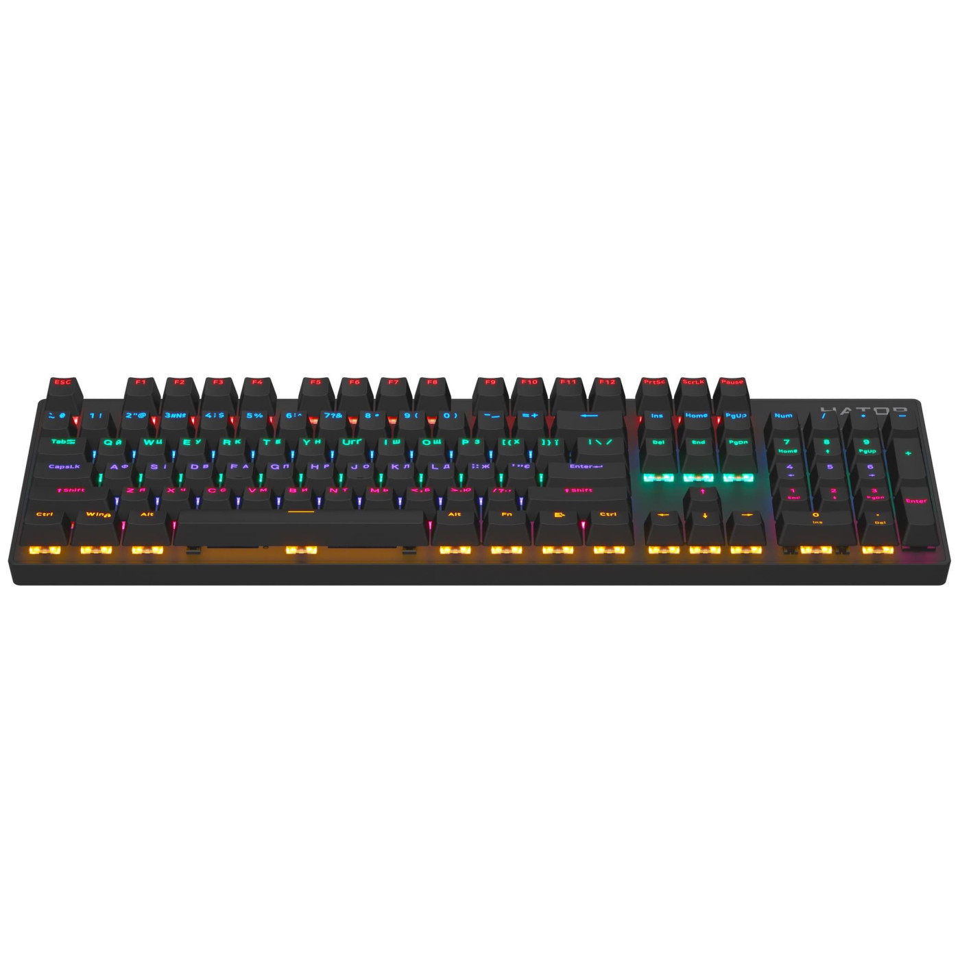 Клавіатура HATOR Starfall Rainbow Origin Red RGB USB Black (HTK-608) U2