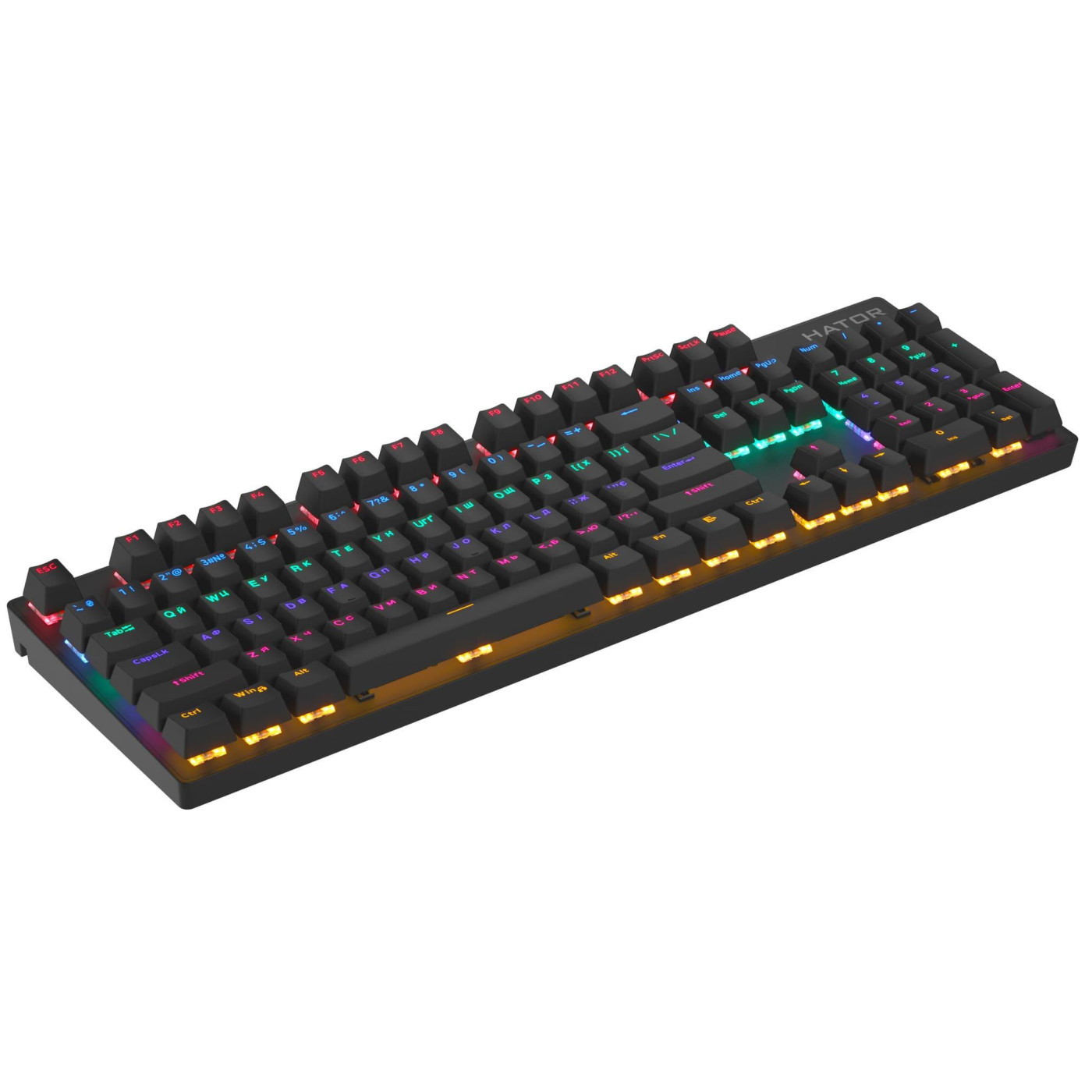 Клавіатура HATOR Starfall Rainbow Origin Red RGB USB Black (HTK-608) U2