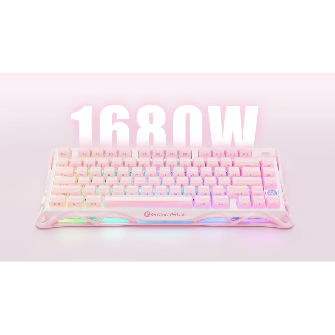 Клавиатура GravaStar Mercury K1 80keys Kailh Cheery Pink EN/UKR Sakura Pink (GS_K1_P_PNK)