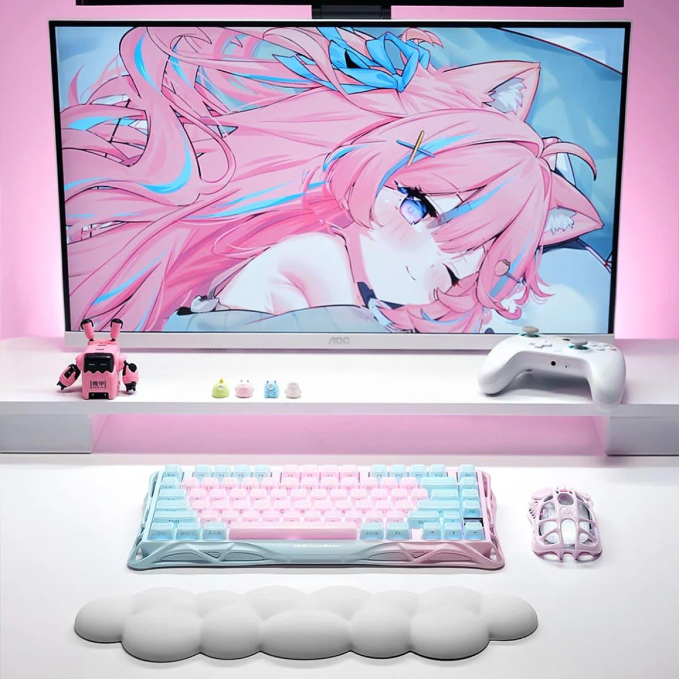 Клавиатура GravaStar Mercury K1 Lite 80keys BSUN Grey BT/WL/USB Lumen Rose (GSK1LITE_PM_PNK)