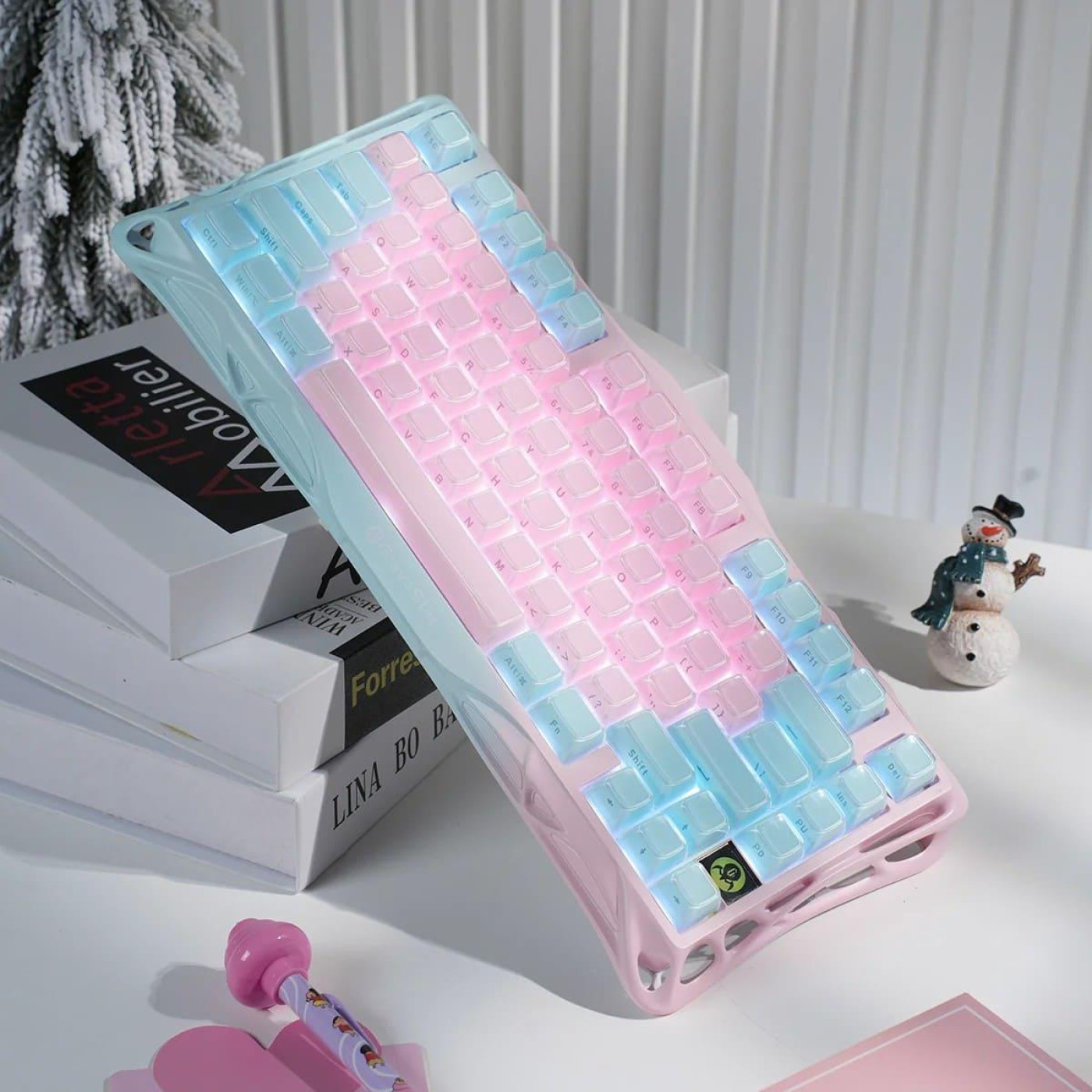 Клавиатура GravaStar Mercury K1 Lite 80keys BSUN Grey BT/WL/USB Lumen Rose (GSK1LITE_PM_PNK)