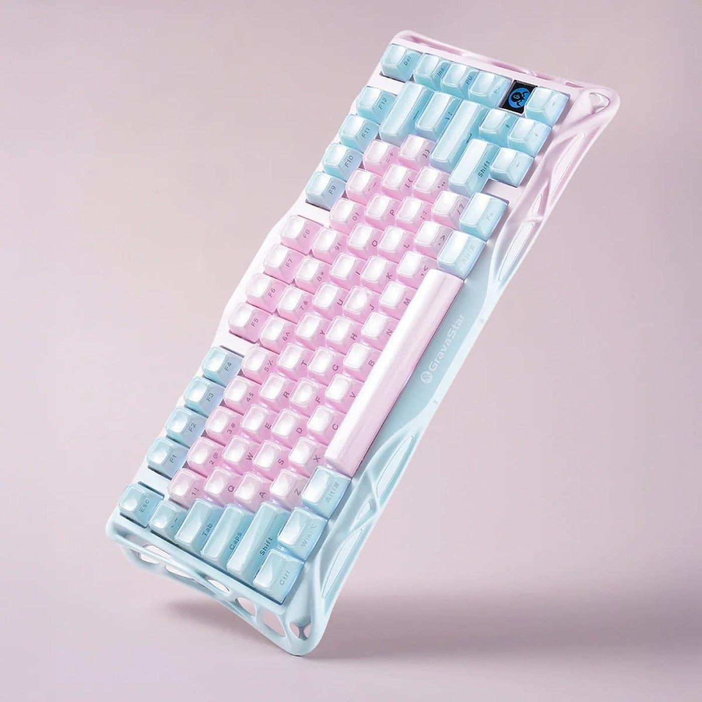 Клавиатура GravaStar Mercury K1 Lite 80keys BSUN Grey BT/WL/USB Lumen Rose (GSK1LITE_PM_PNK)