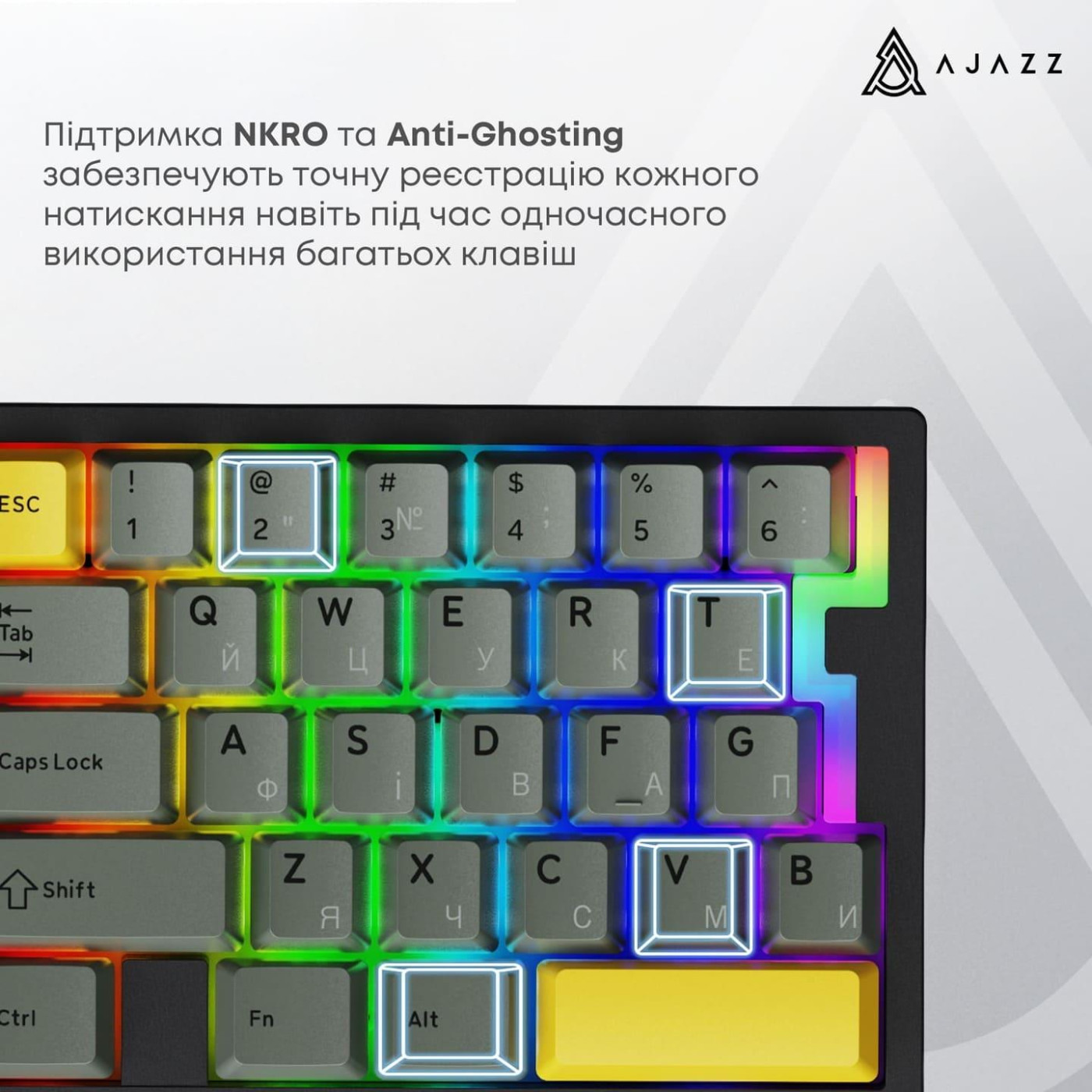 Клавіатура Ajazz AK029 Ice lsland Magnetic Switch (AK029-I-WB)