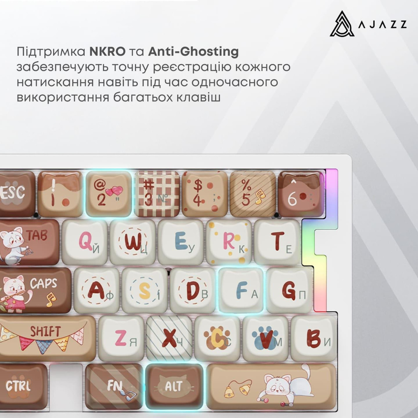 Клавіатура Ajazz AK029 Meow Magnetic Switch (AK029-M-Y)