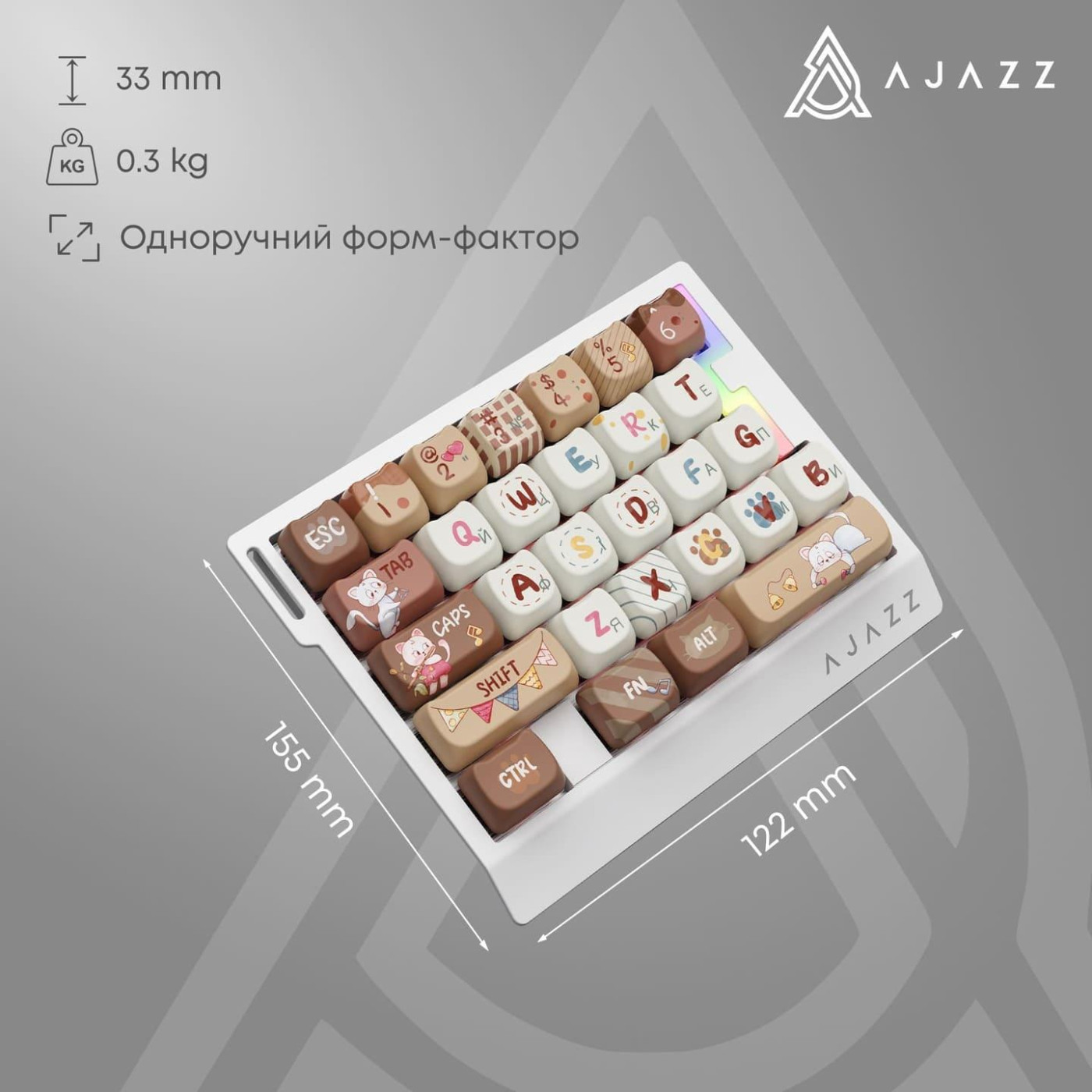 Клавіатура Ajazz AK029 Meow Magnetic Switch (AK029-M-Y)