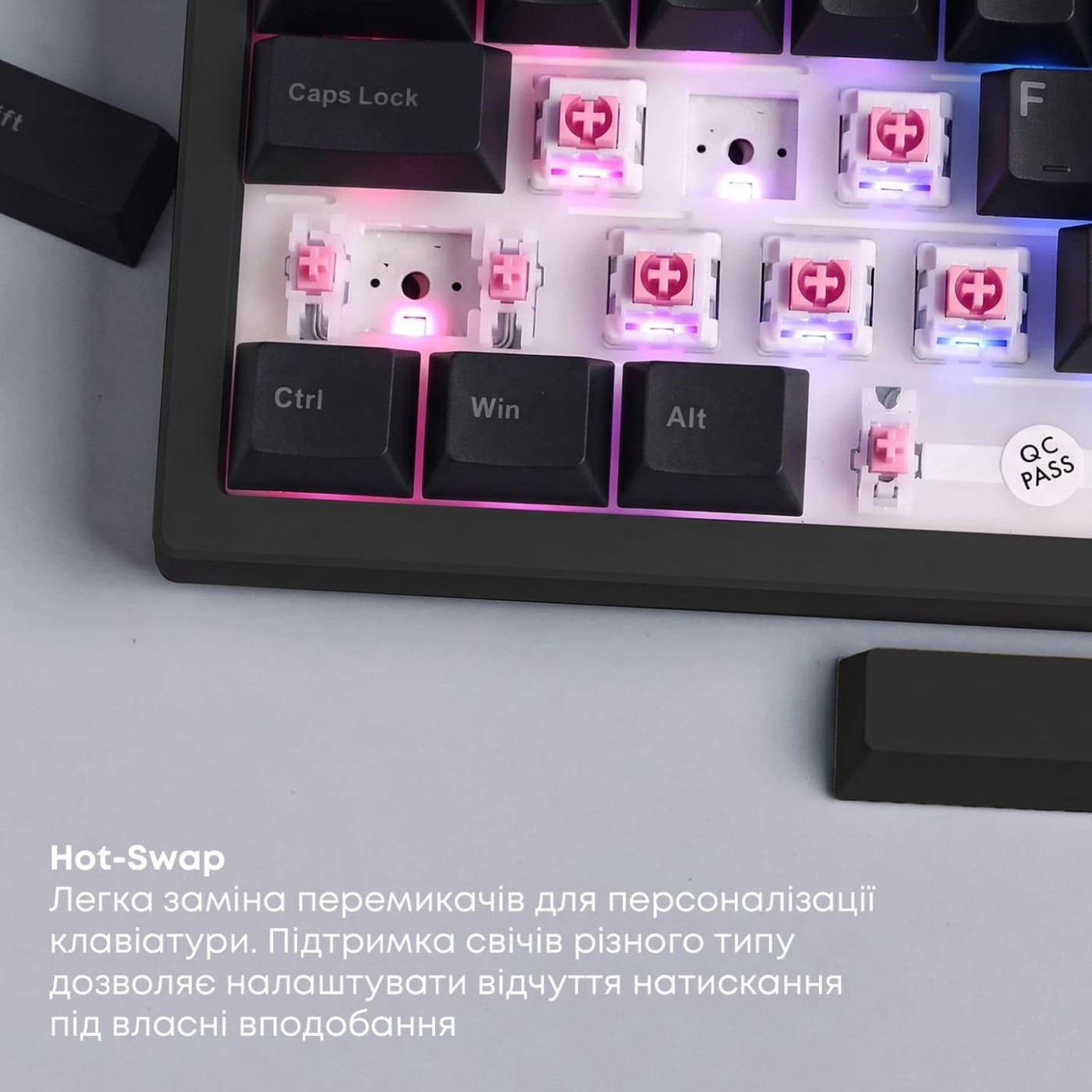 Клавіатура Ajazz AK690 Peach Mist Switch (AK690-PM-W)