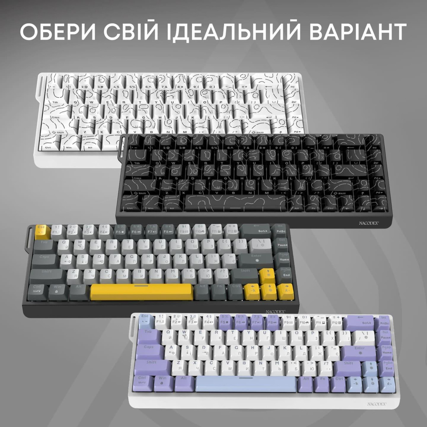 Клавіатура Ajazz NK68 V2 Red Switch (NK68-V2-R-S-W) U1