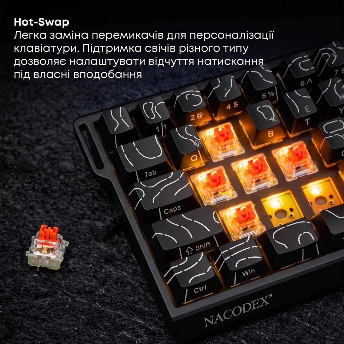 Клавіатура Ajazz NK68 V2 Red Switch (NK68-V2-R-S-W) U1