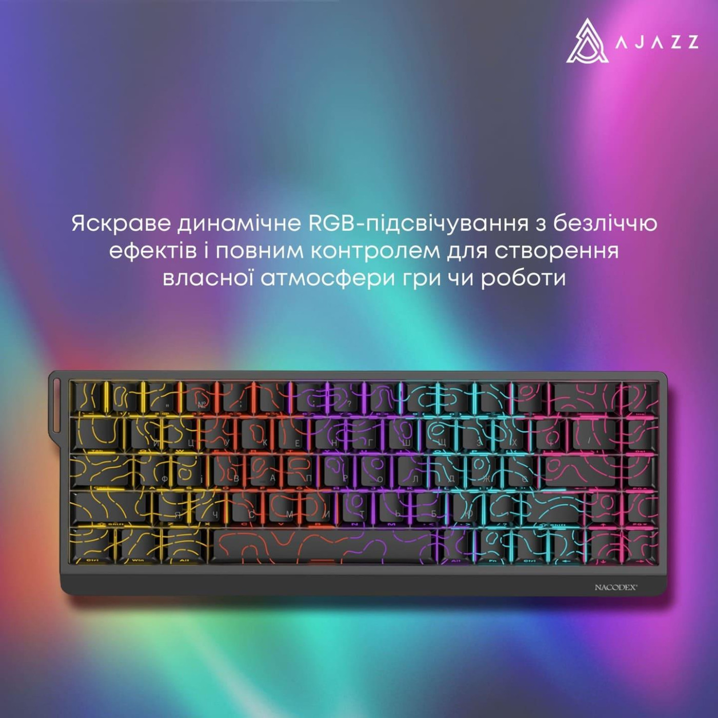 Клавіатура Ajazz NK68 V2 Red Switch (NK68-V2-R-S-W) U1