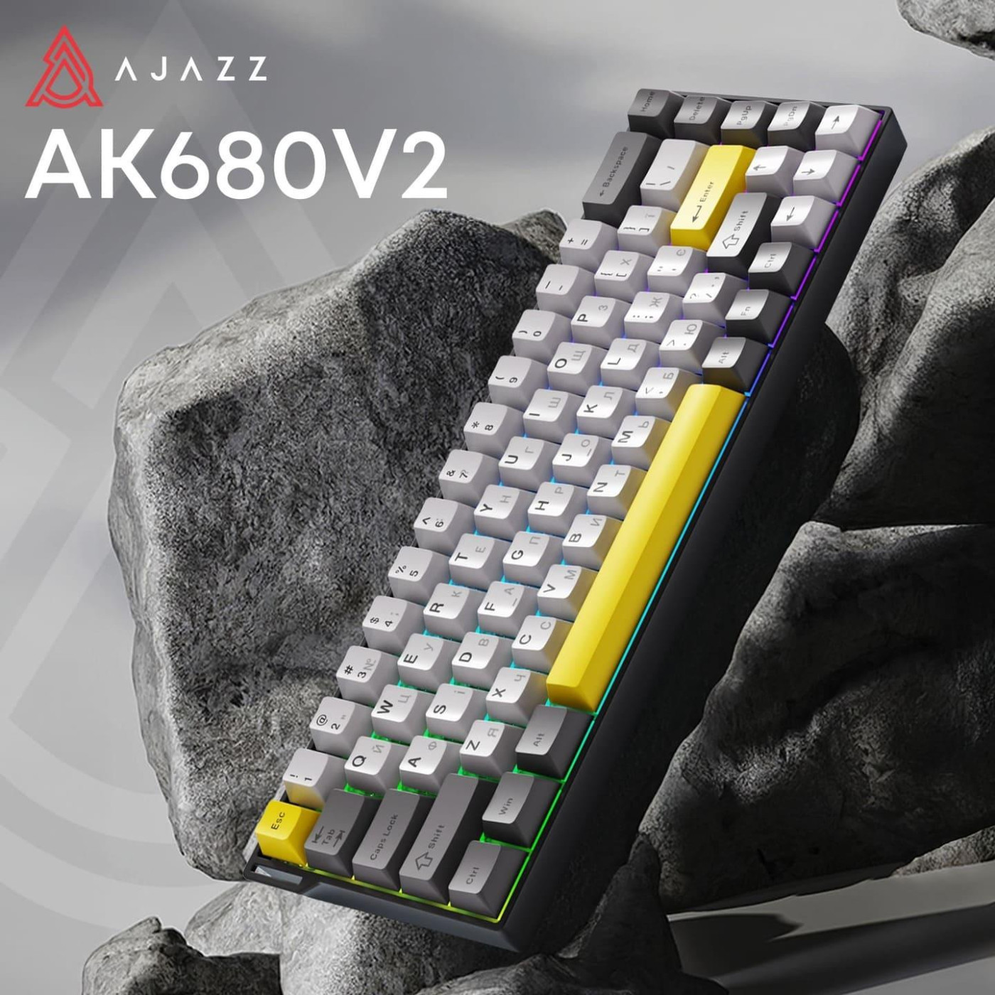 Клавіатура Ajazz AK680 V2 Ice Island Magnetic Switch (AK680-V2-I-BGY)