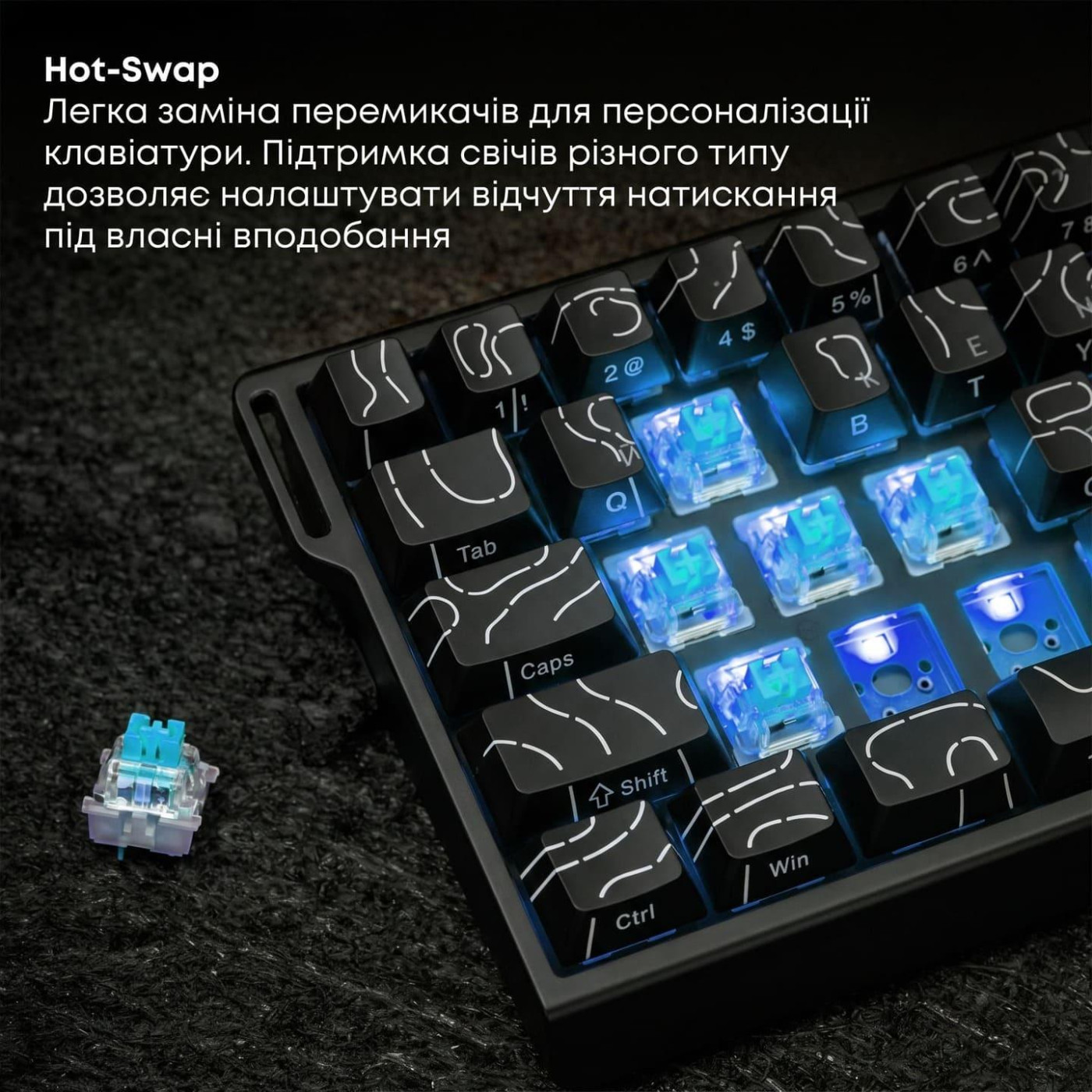 Клавіатура Ajazz AK680 V2 Ice Island Magnetic Switch (AK680-V2-I-BGY)