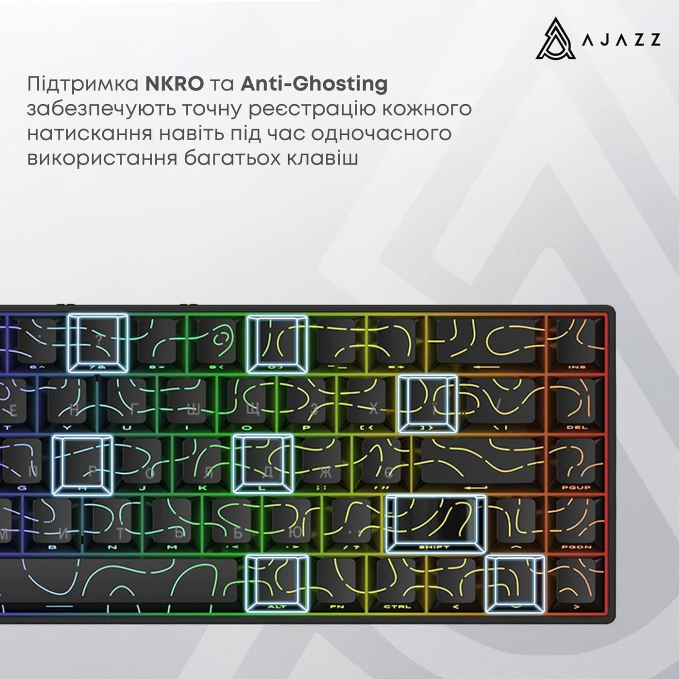 Клавіатура Ajazz AK680 V2 Ice Island Magnetic Switch (AK680-V2-I-GB)
