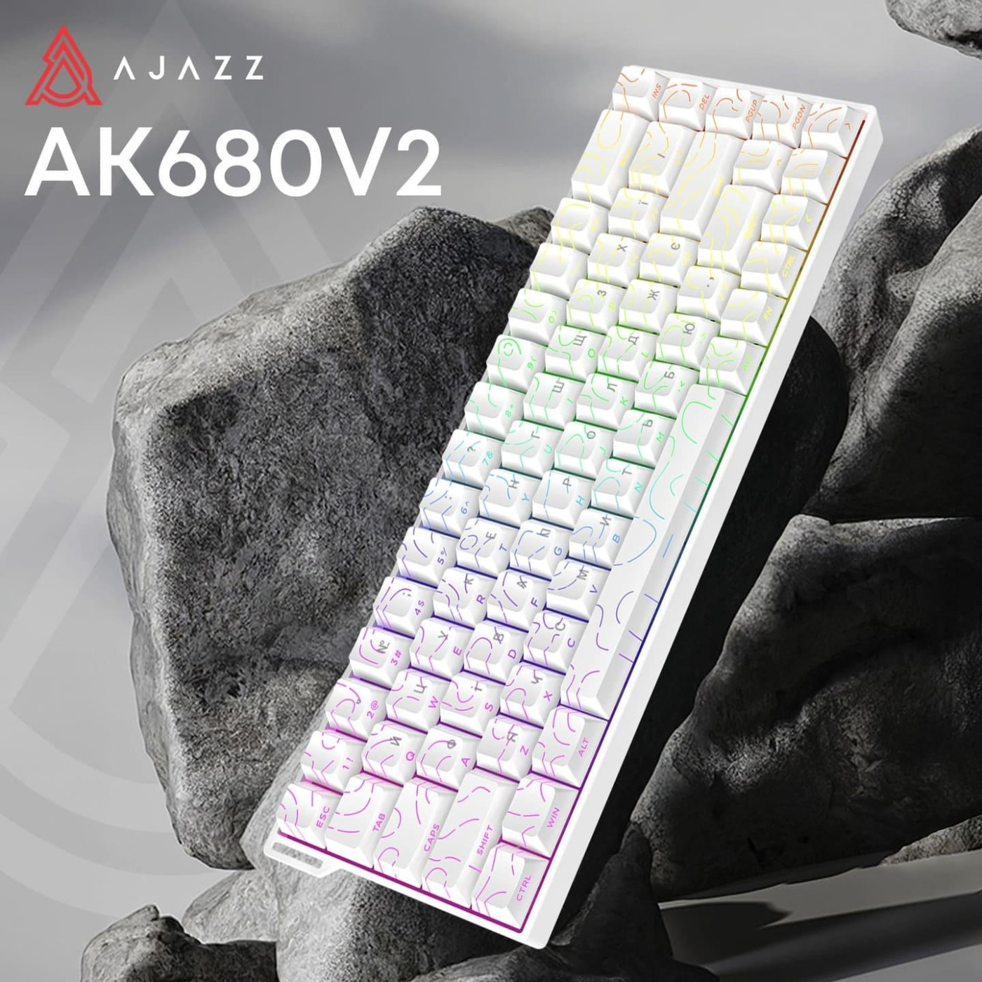 Клавіатура Ajazz AK680 V2 Ice Island Magnetic Switch (AK680-V2-I-S-W)