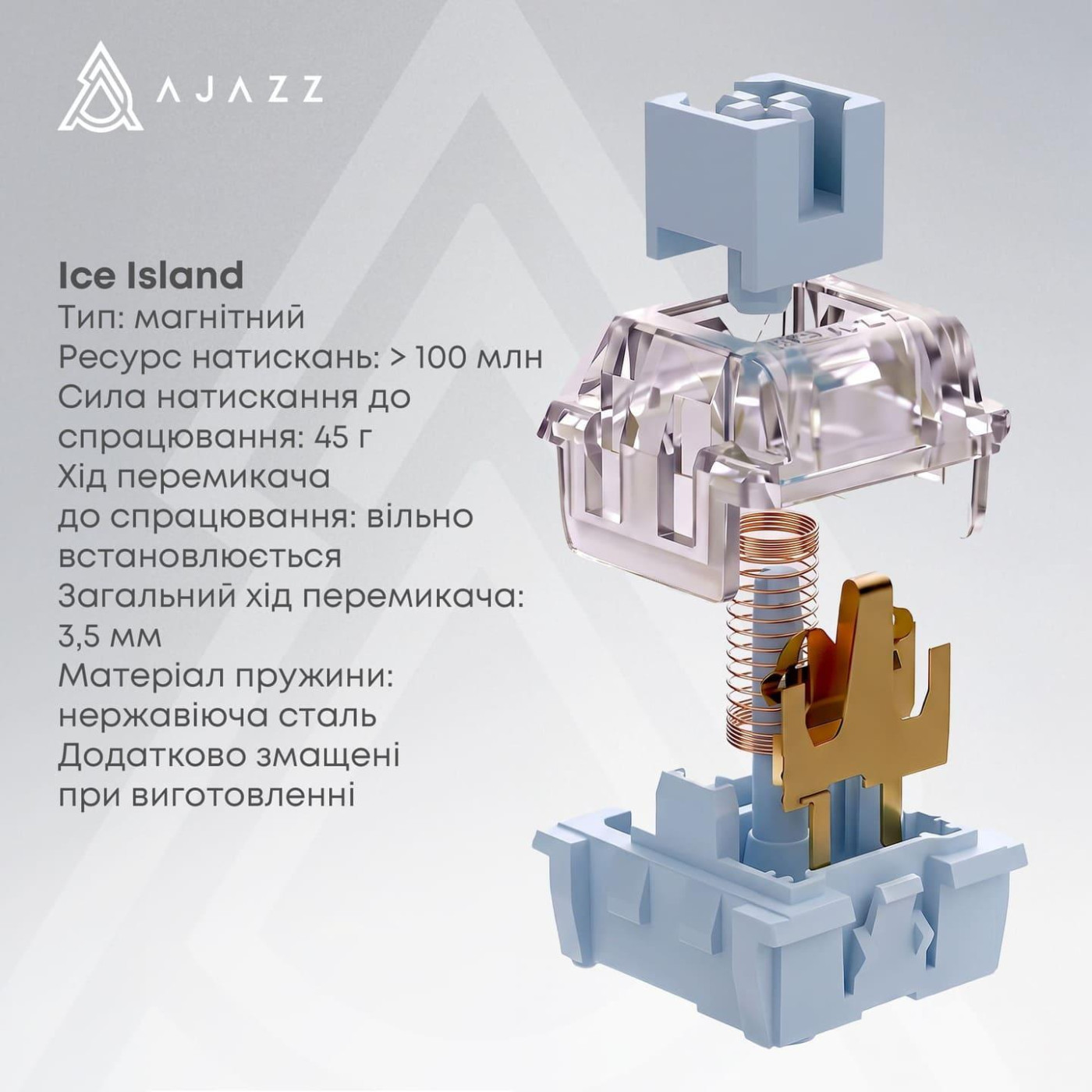 Клавіатура Ajazz AK680 V2 Ice Island Magnetic Switch (AK680-V2-I-S-W)