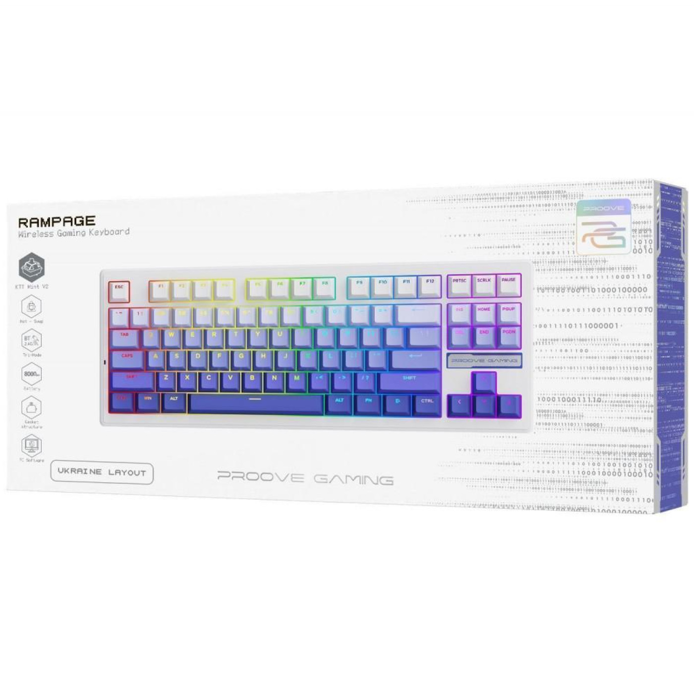 Клавіатура Proove Gaming Rampage (Ukraine Layout) gradient purple/white (WKRM00022419)