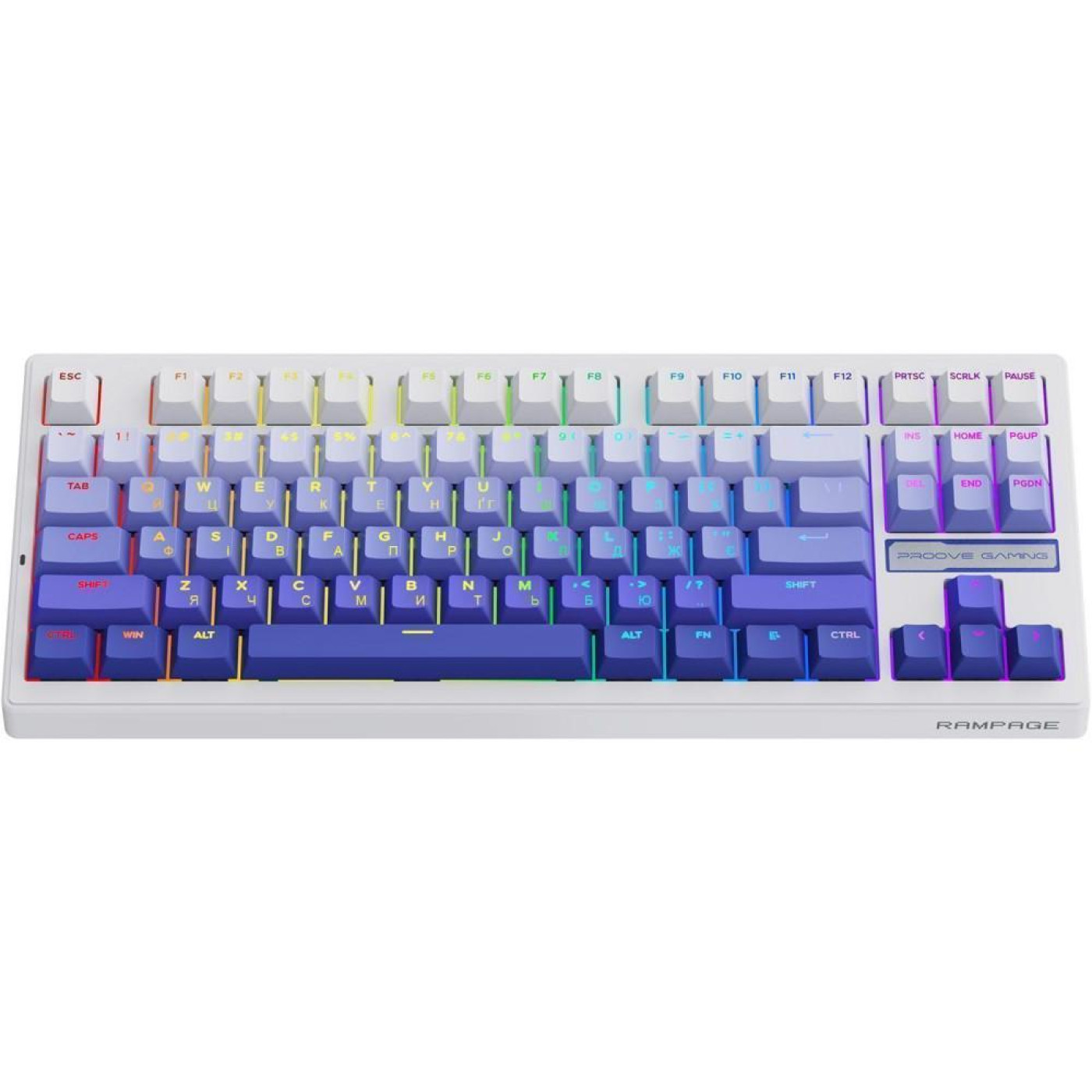 Клавіатура Proove Gaming Rampage (Ukraine Layout) gradient purple/white (WKRM00022419)
