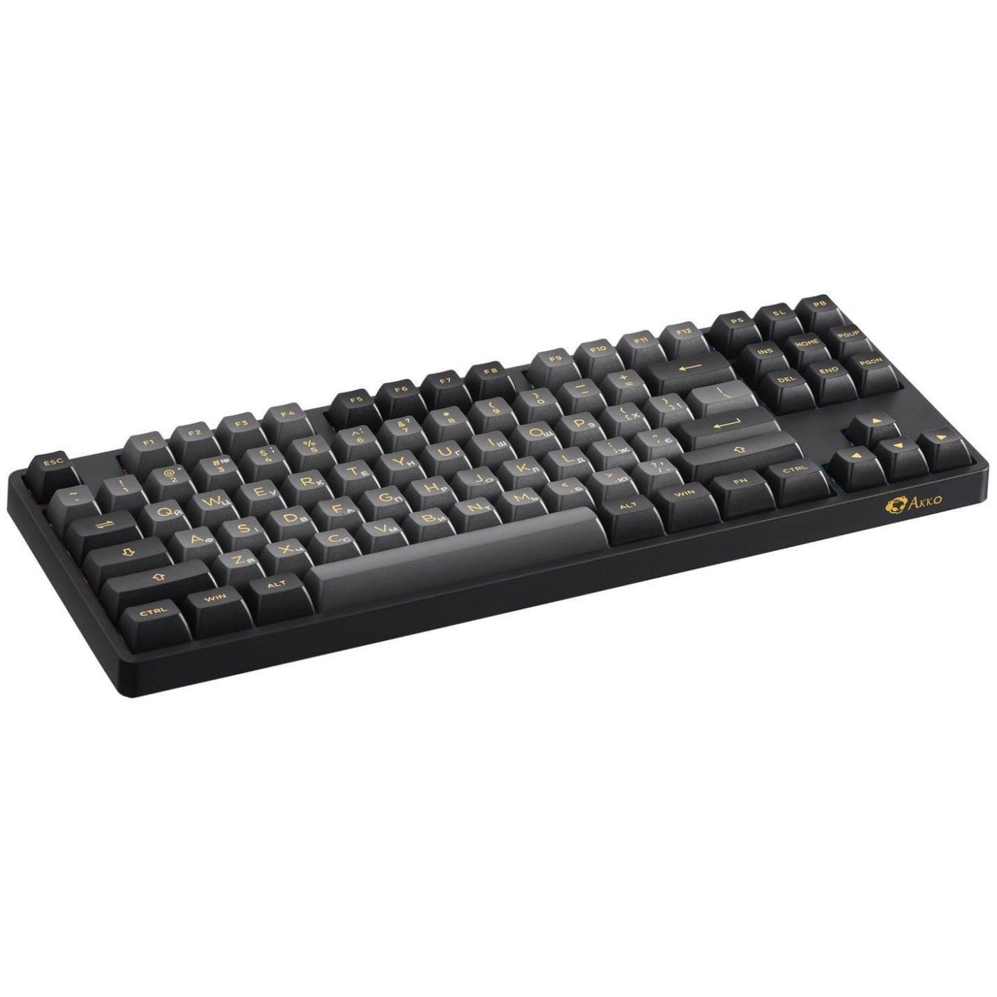 Клавіатура Akko 5087B Plus RGB CS Silver Switches Black/Gold (6925758620291) Б/в