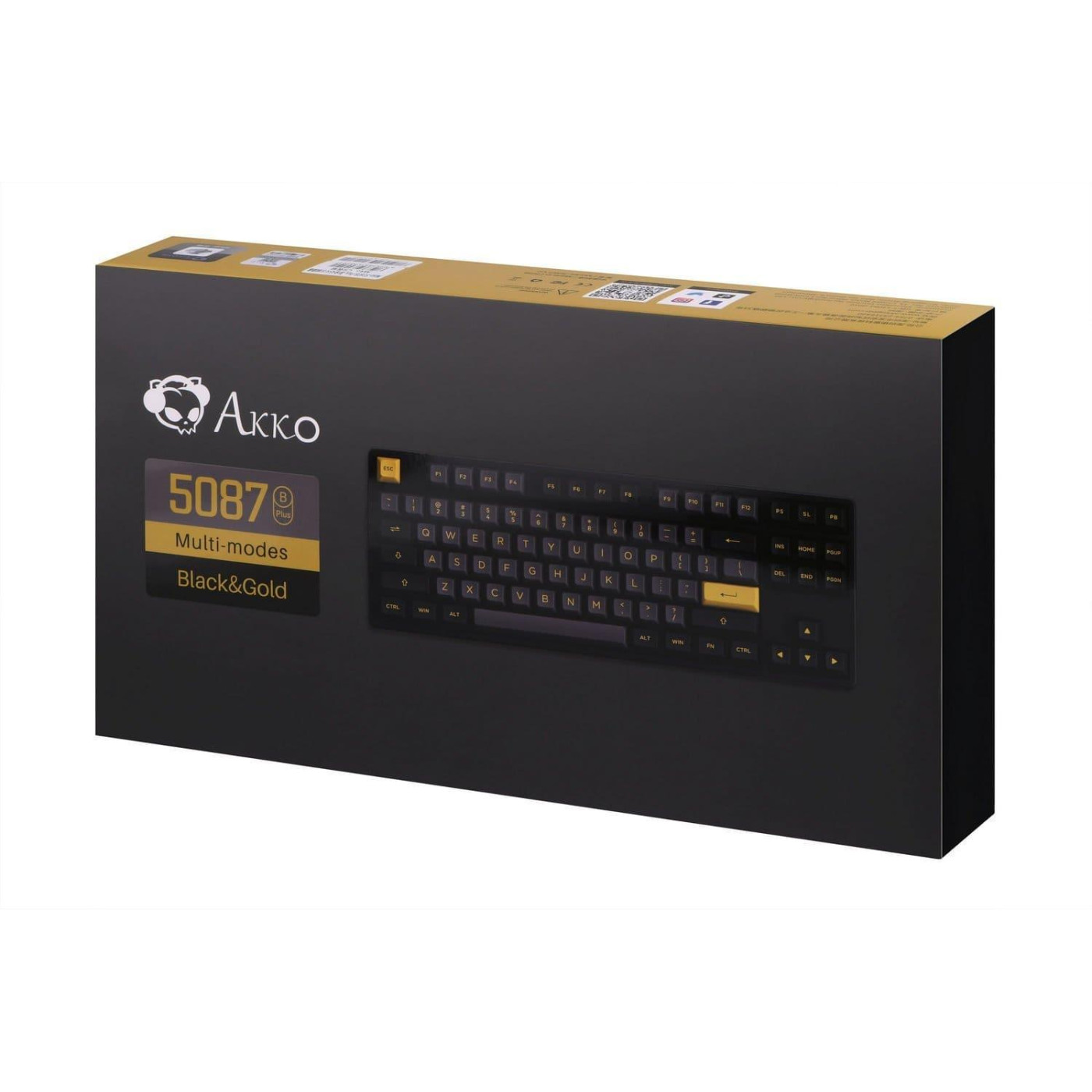Клавіатура Akko 5087B Plus RGB CS Silver Switches Black/Gold (6925758620291) Б/в