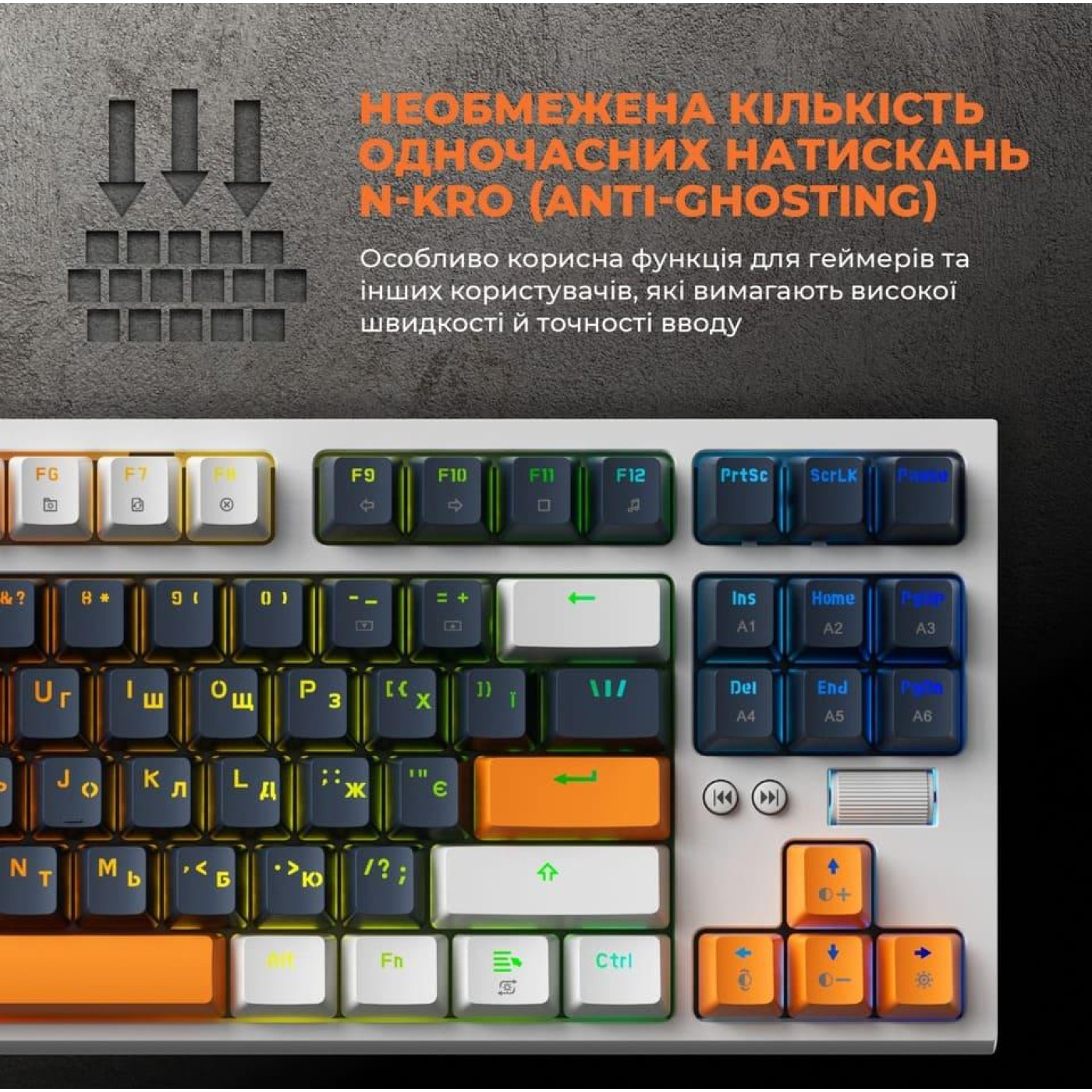 Клавиатура GamePro MK180W Outemu Red Hot-Swap RGB USB White (MK180W)