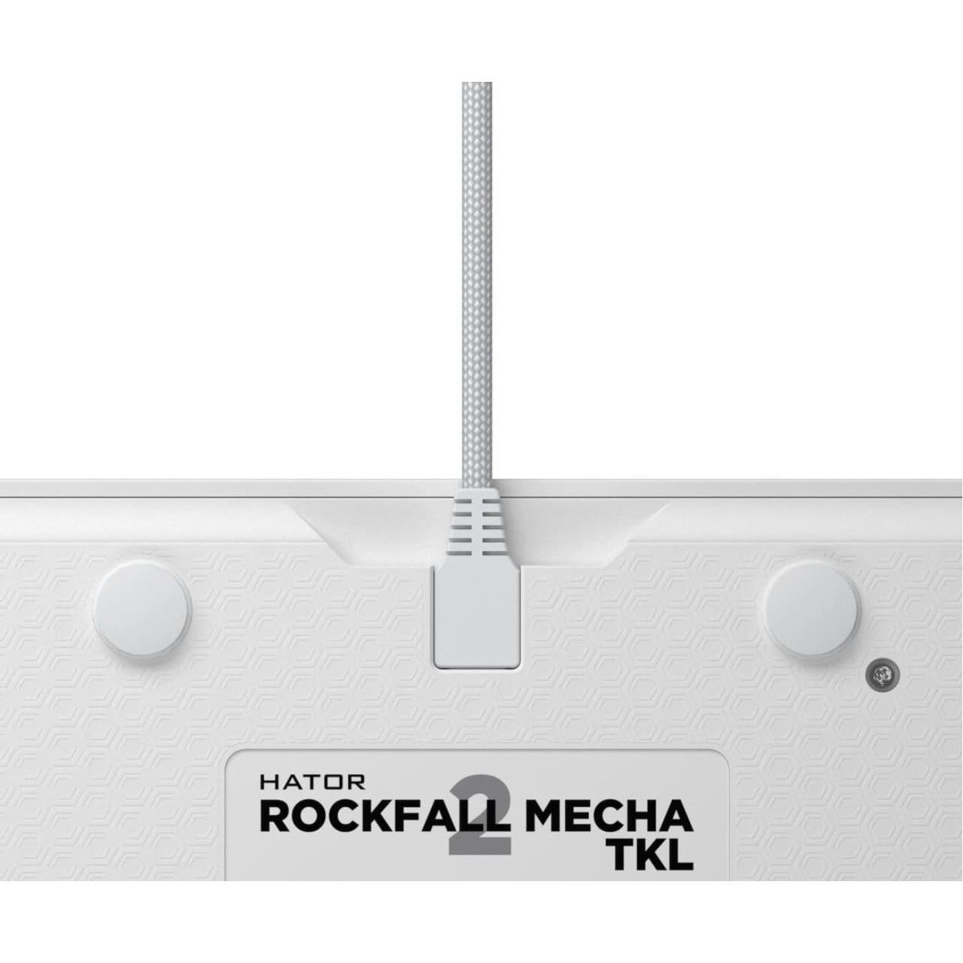 Клавіатура HATOR Rockfall 2 Mecha TKL orange RGB USB White (HTK-521)