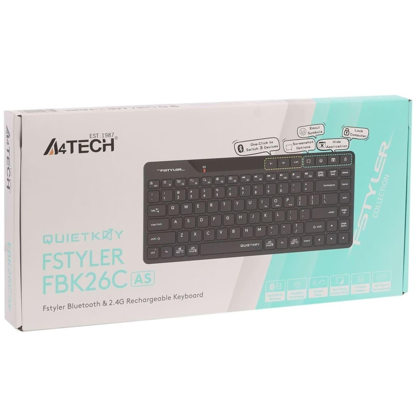 Клавіатура A4Tech Fstyler FBK26C AS Black (FBK26C AS (Black))