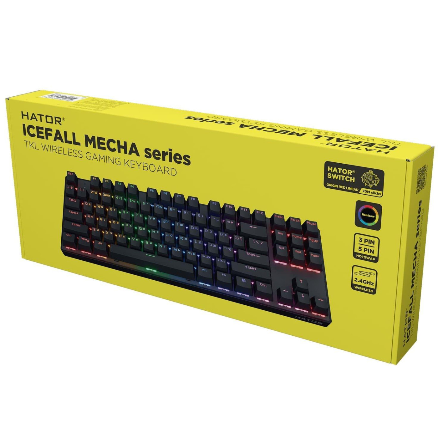 Клавиатура HATOR Icefall Mecha TKL Wireless Rainbow Black (HTK287UA)