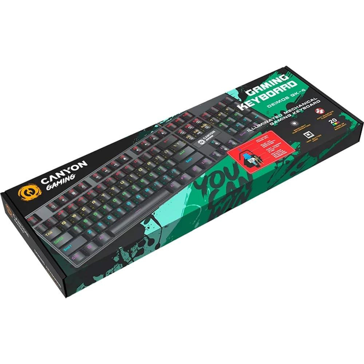 Клавіатура Canyon GK-4 Deimos (Blue switches) USB Black (CND-SKB4-US)