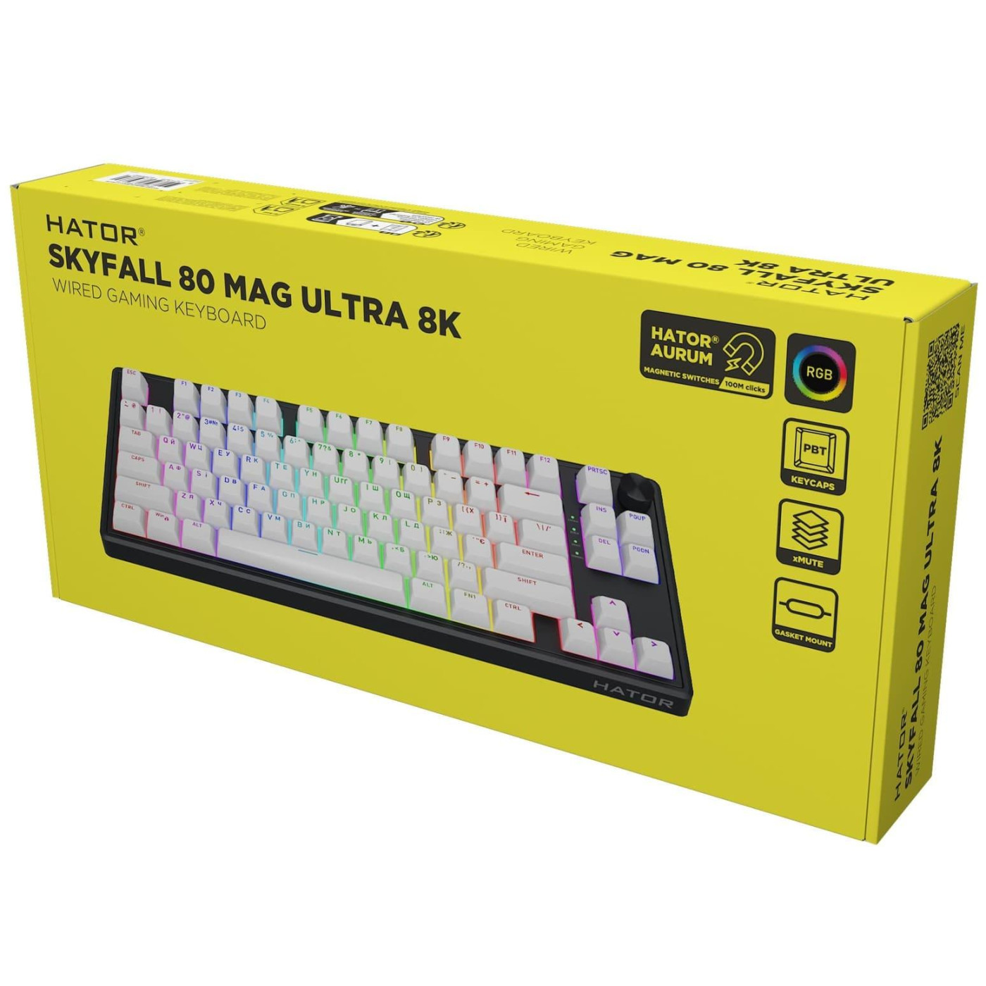Клавіатура HATOR Skyfall 80 MAG ULTRA 8K White Black (HTK1880UA)