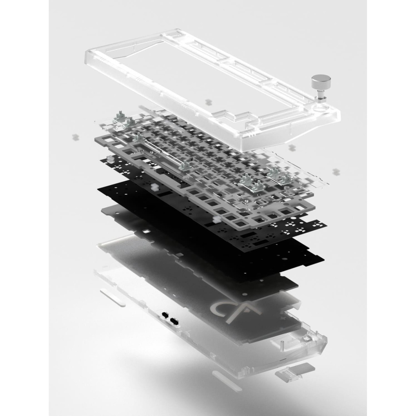 Клавіатура FL ESPORTS DIY-barebone MK750 White Transparent Three-Mode (MK750-5880)