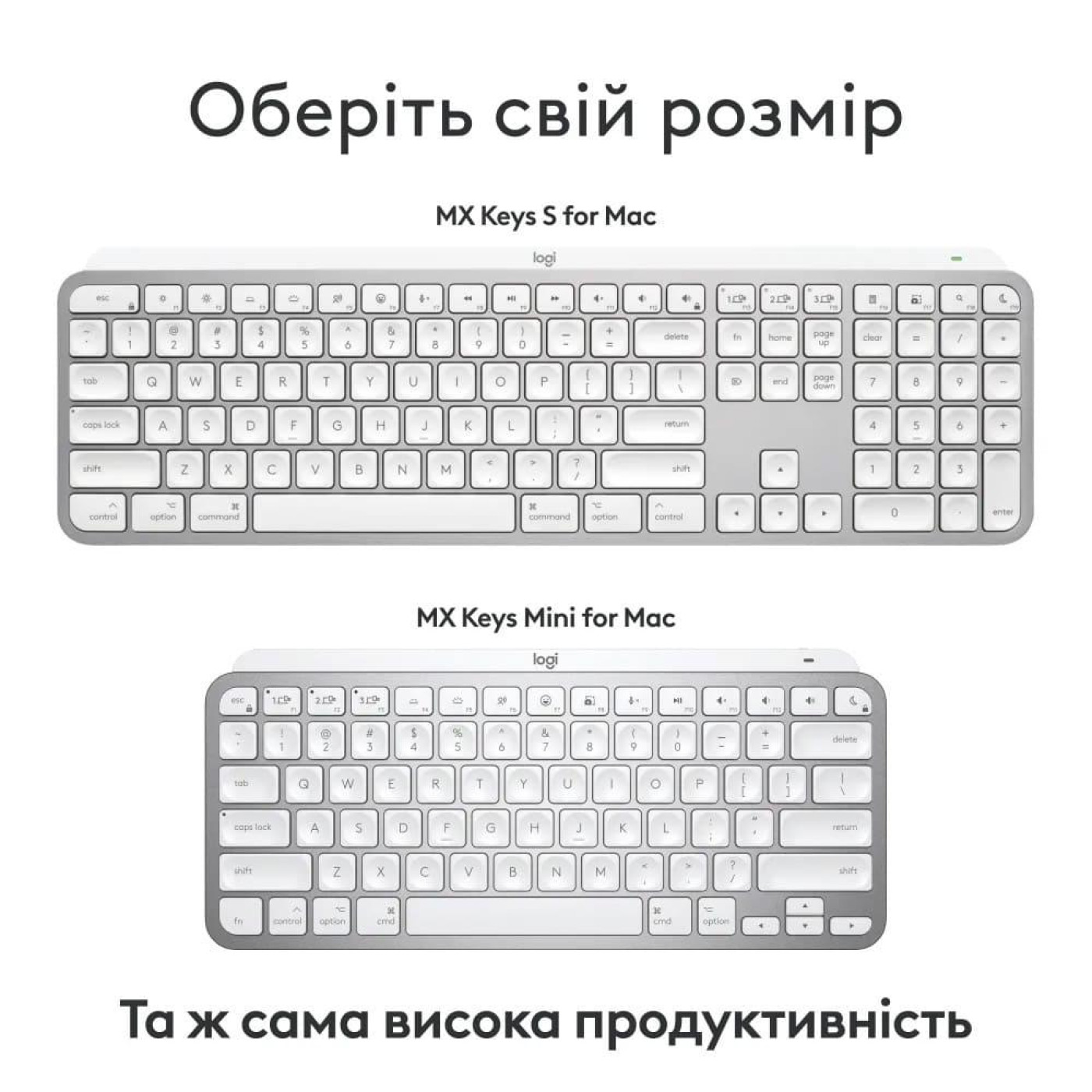 Клавиатура Logitech MX Keys S for Mac Wireless Pale Grey (920-011638)