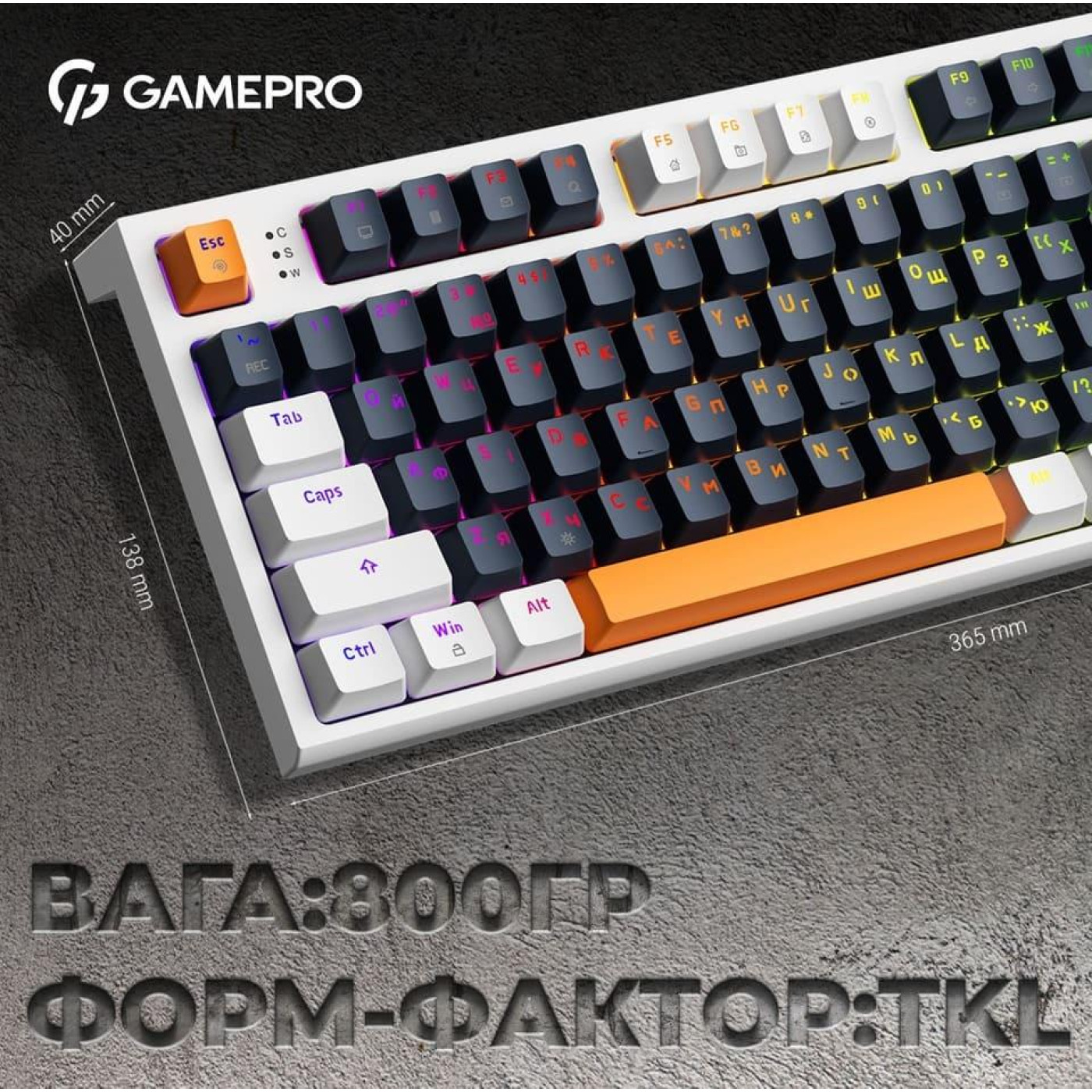 Клавиатура GamePro MK180W Outemu Red Hot-Swap RGB USB White (MK180W)