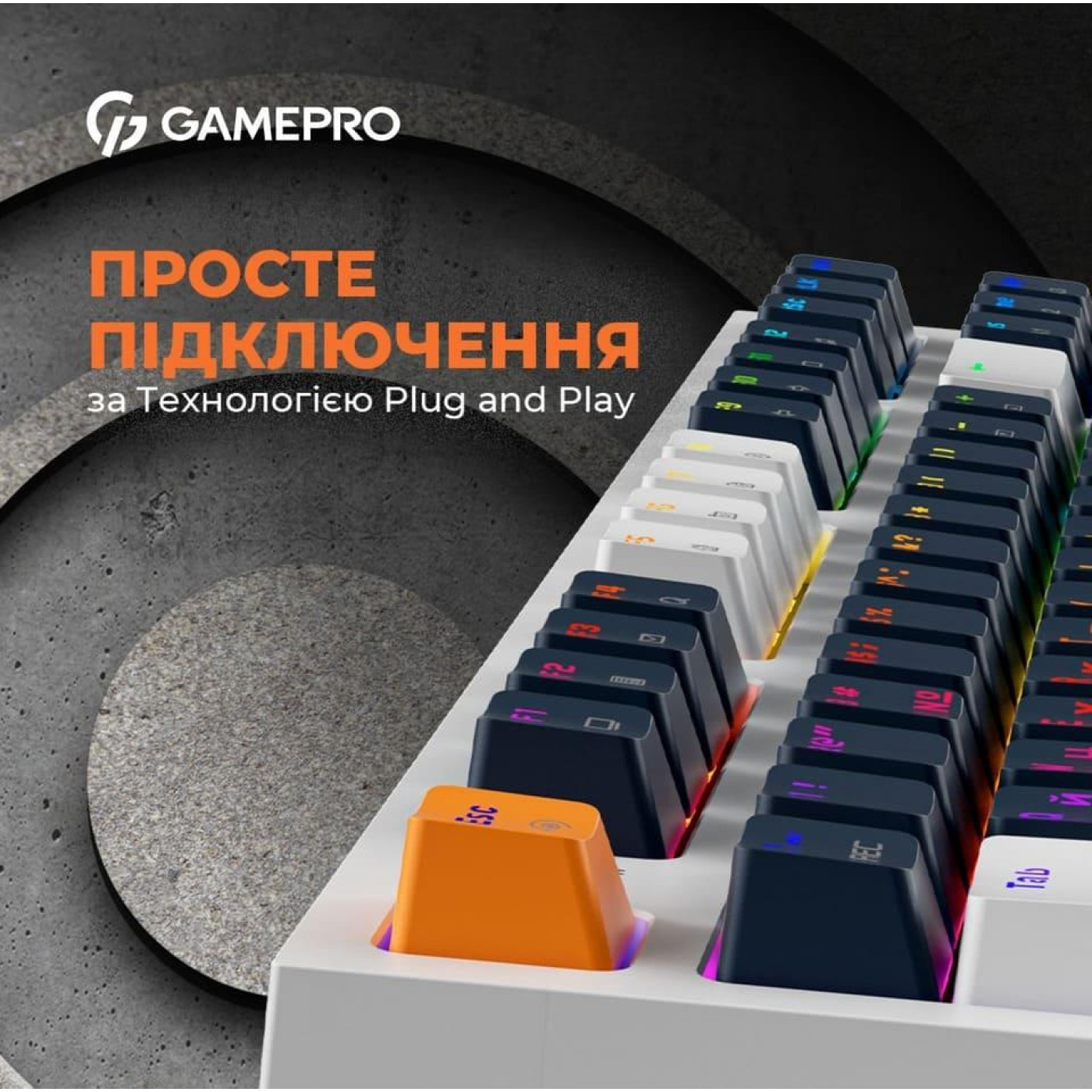 Клавиатура GamePro MK180W Outemu Red Hot-Swap RGB USB White (MK180W)