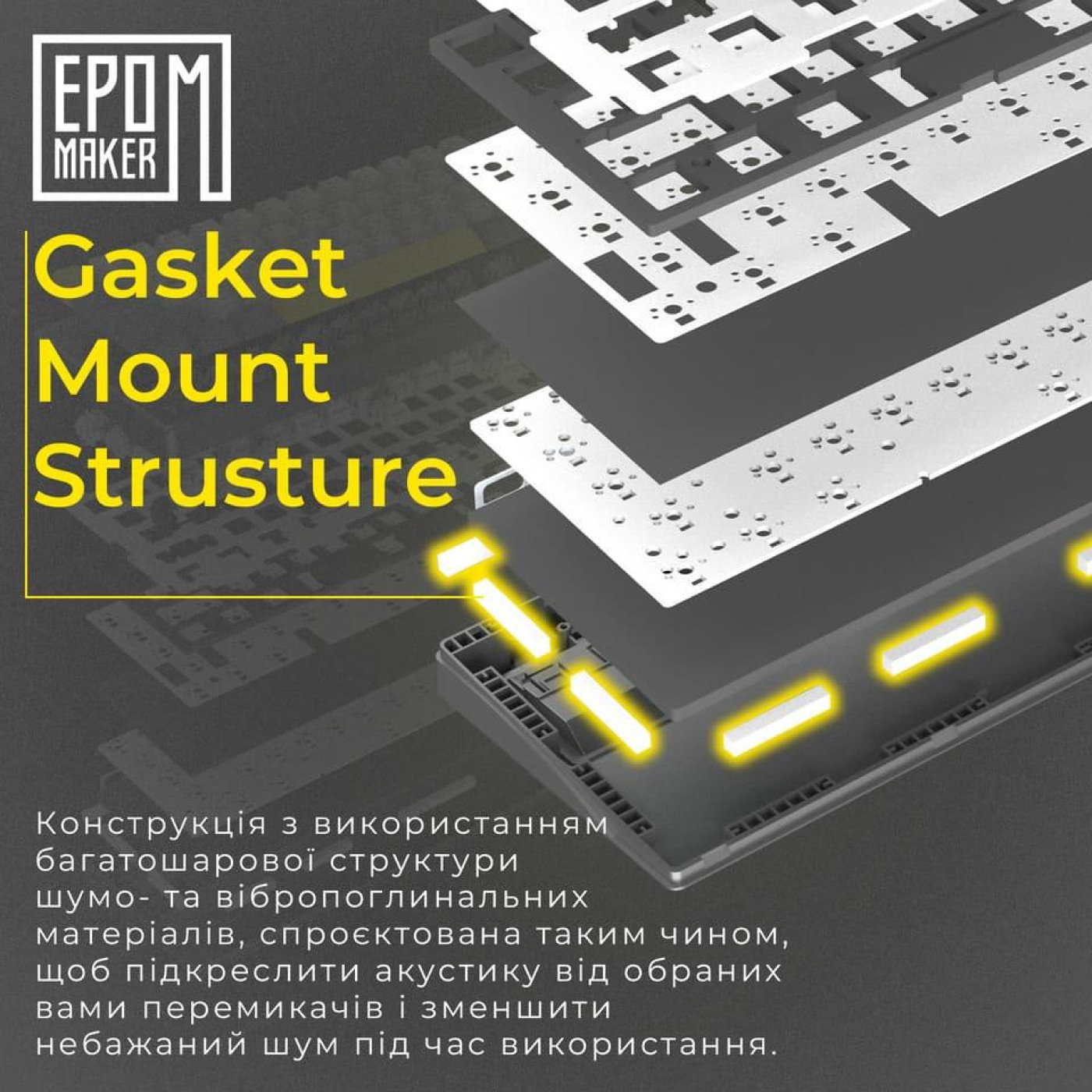 Клавиатура Epomaker EK68 Budgerigar V2 Black (EK68-B-BV2)