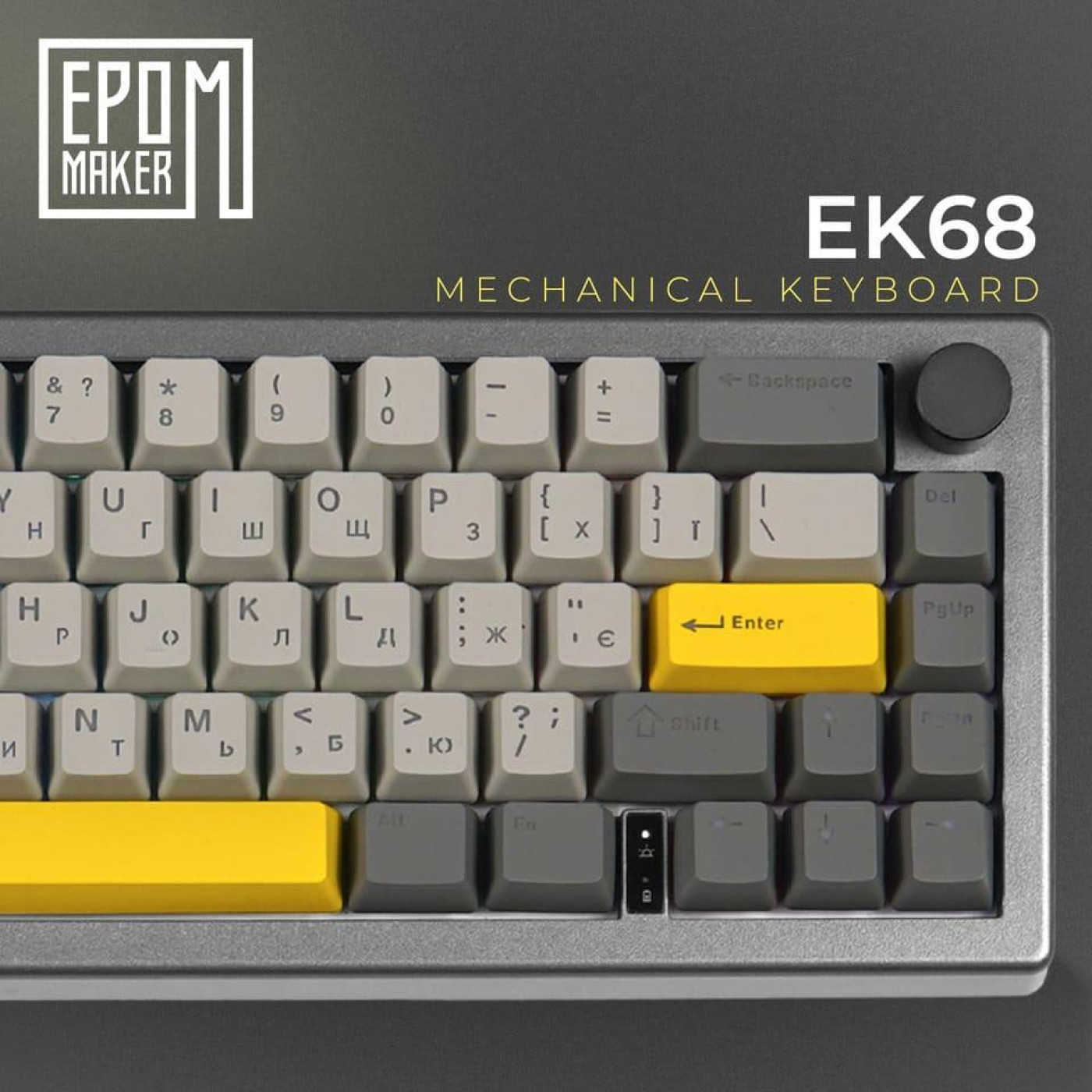 Клавиатура Epomaker EK68 Budgerigar V2 Black (EK68-B-BV2)