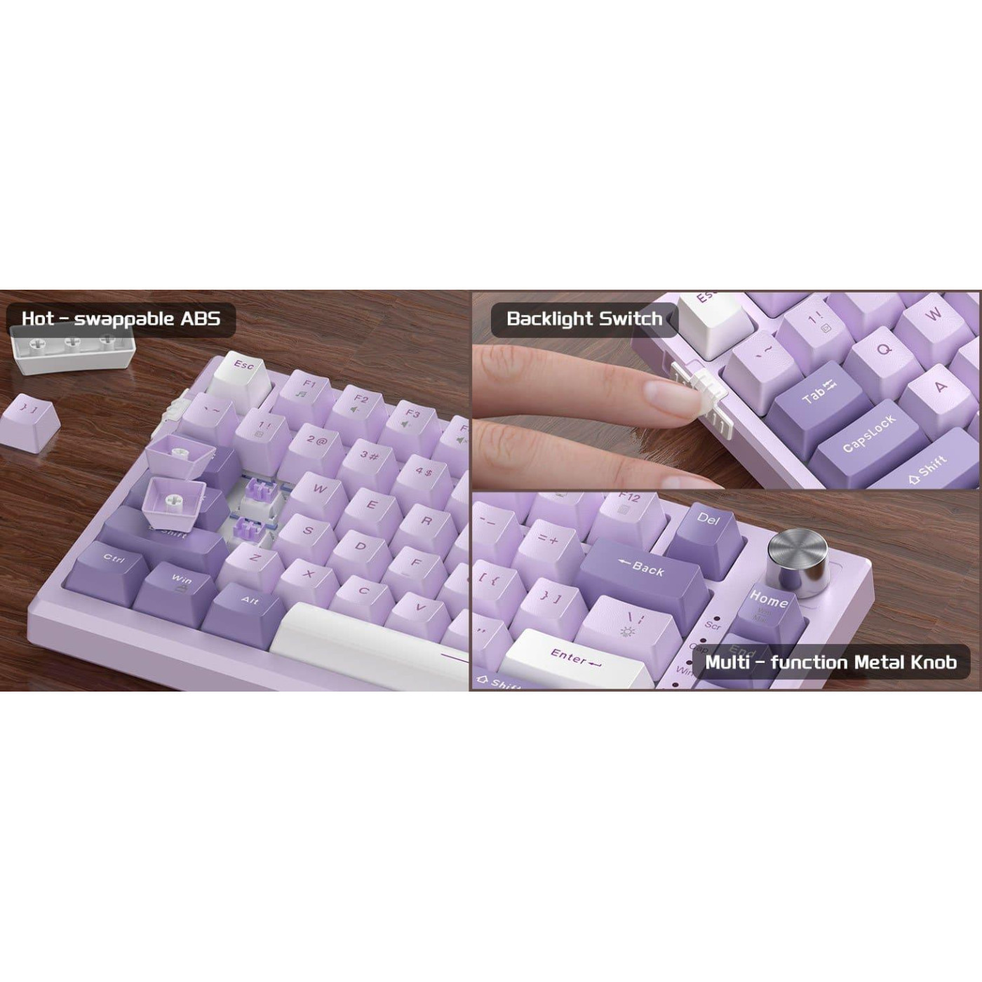 Клавиатура MageGee SKY 81 RGB Violet Switch (6971969727939) Violet (G-000003955)