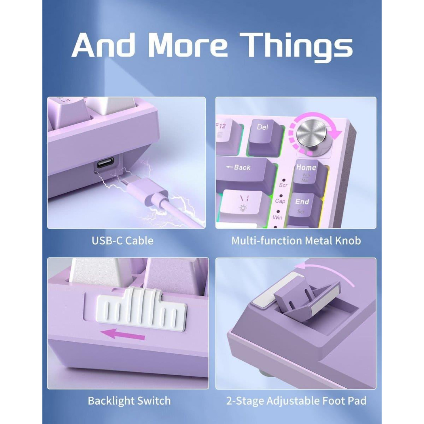 Клавиатура MageGee SKY 81 RGB Violet Switch (6971969727939) Violet (G-000003955)