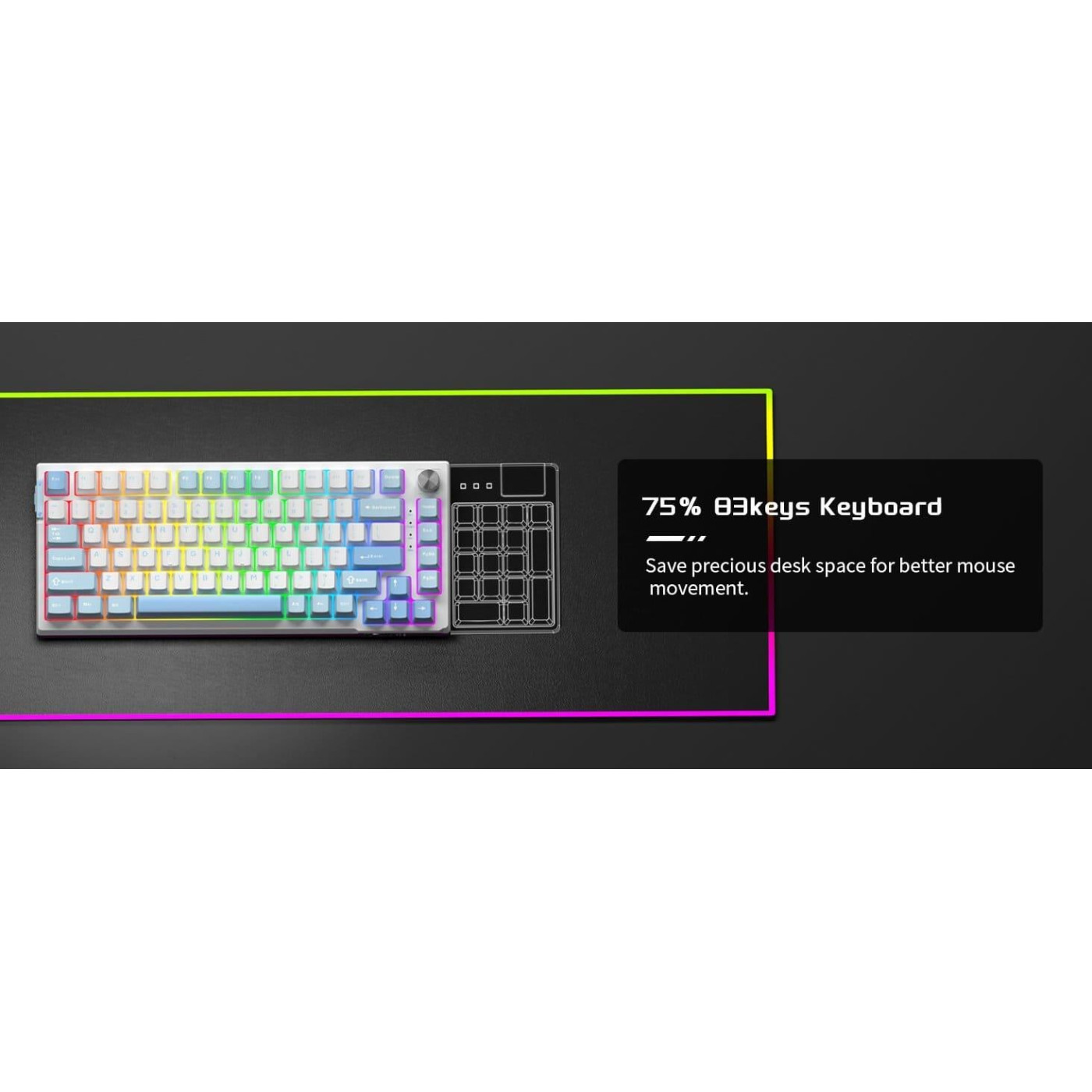 Клавиатура MageGee SKY 81 RGB Pink Bear Switch (6971969728844-UA) Ice Sea Blue (G-000003954)
