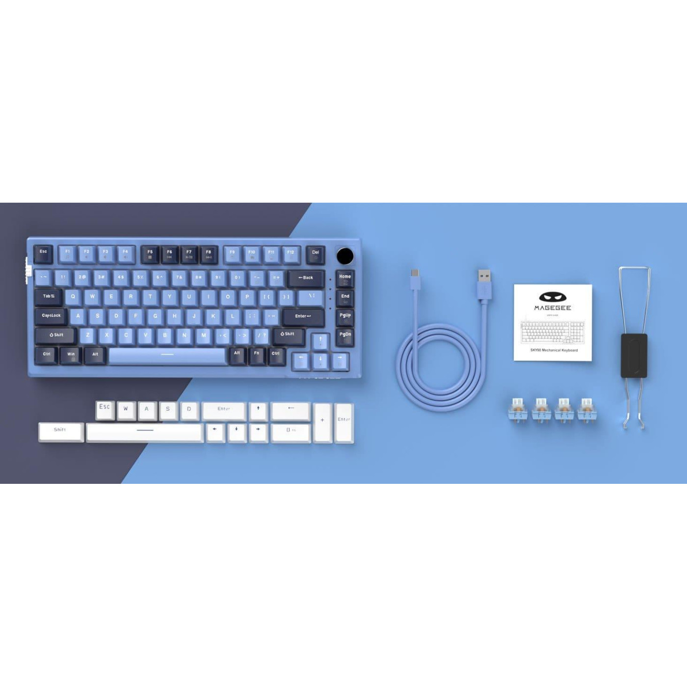 Клавиатура MageGee SKY 81 RGB Blue Whale Switch (6971969727922) Prussian Blue (G-000003953)
