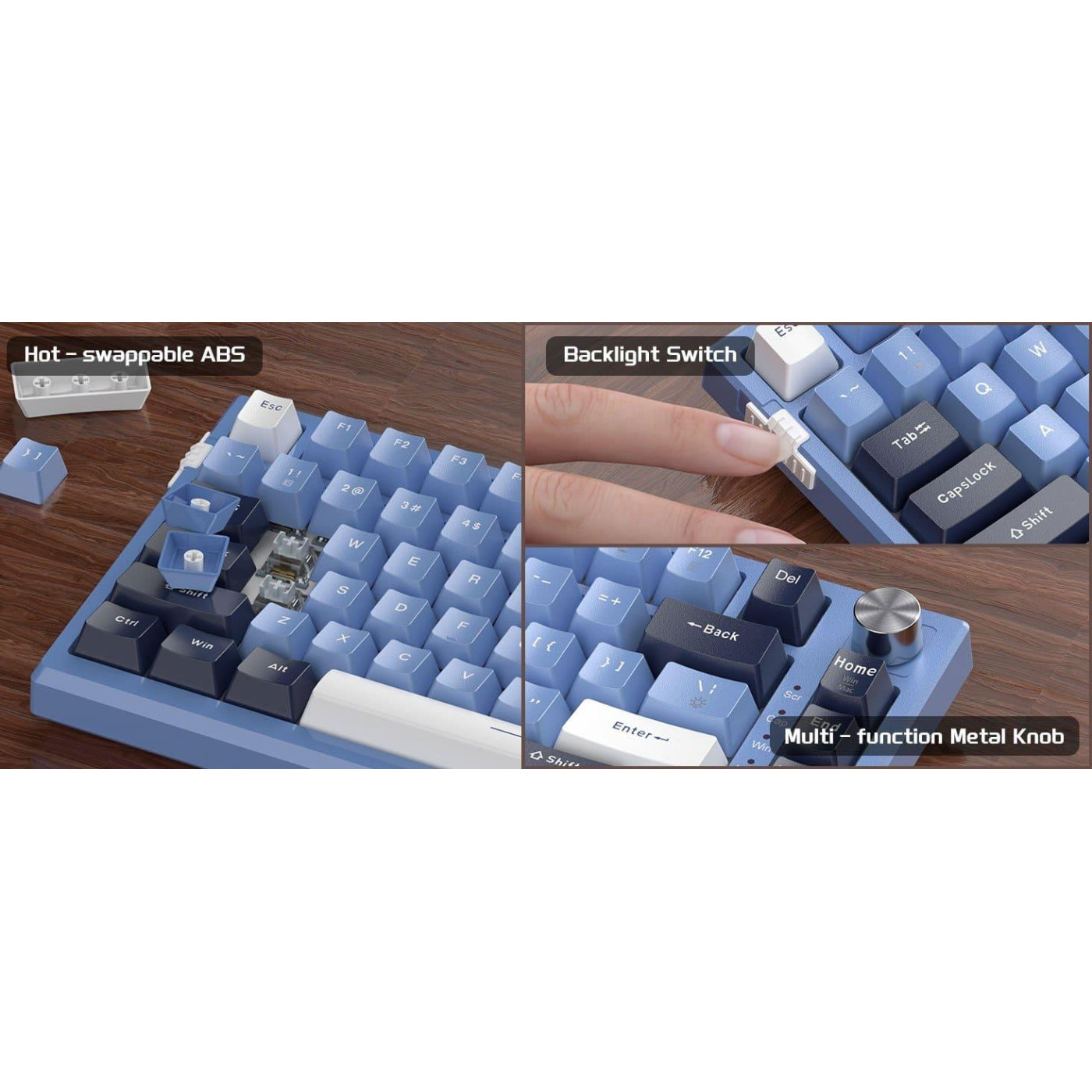 Клавиатура MageGee SKY 81 RGB Blue Whale Switch (6971969727922) Prussian Blue (G-000003953)