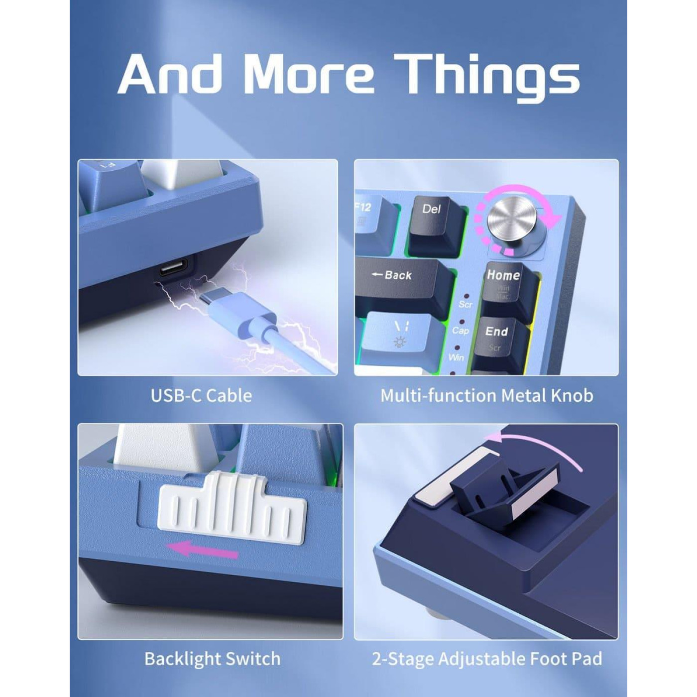 Клавиатура MageGee SKY 81 RGB Blue Whale Switch (6971969727922) Prussian Blue (G-000003953)