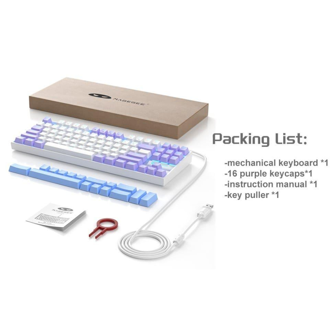 Клавиатура MageGee MK-STAR Red Switch (6971969728752-UA) Lilac (G-000003952)