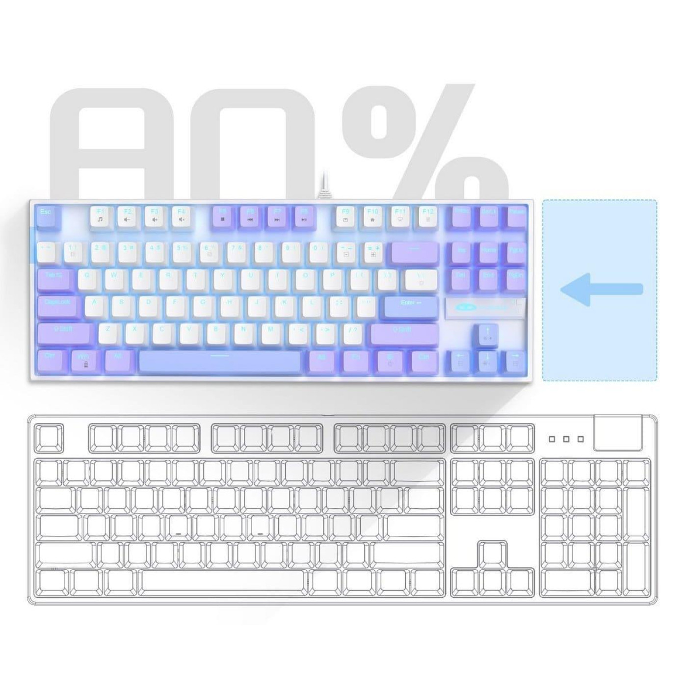 Клавиатура MageGee MK-STAR Red Switch (6971969728752-UA) Lilac (G-000003952)